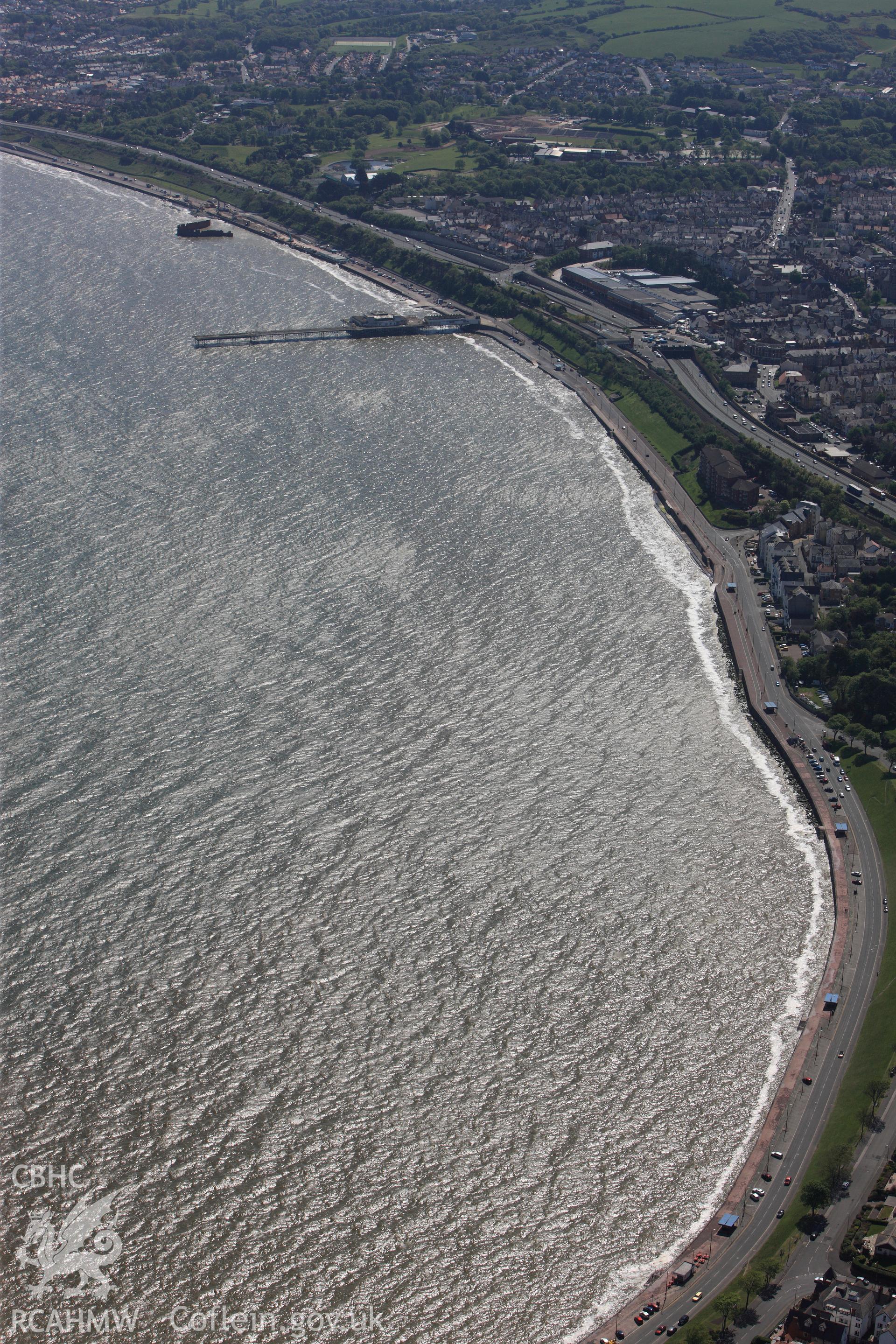 RCAHMW colour oblique photograph of Victoria Pier and Pavillion, Colwyn Bay. Taken by Toby Driver on 03/05/2011.