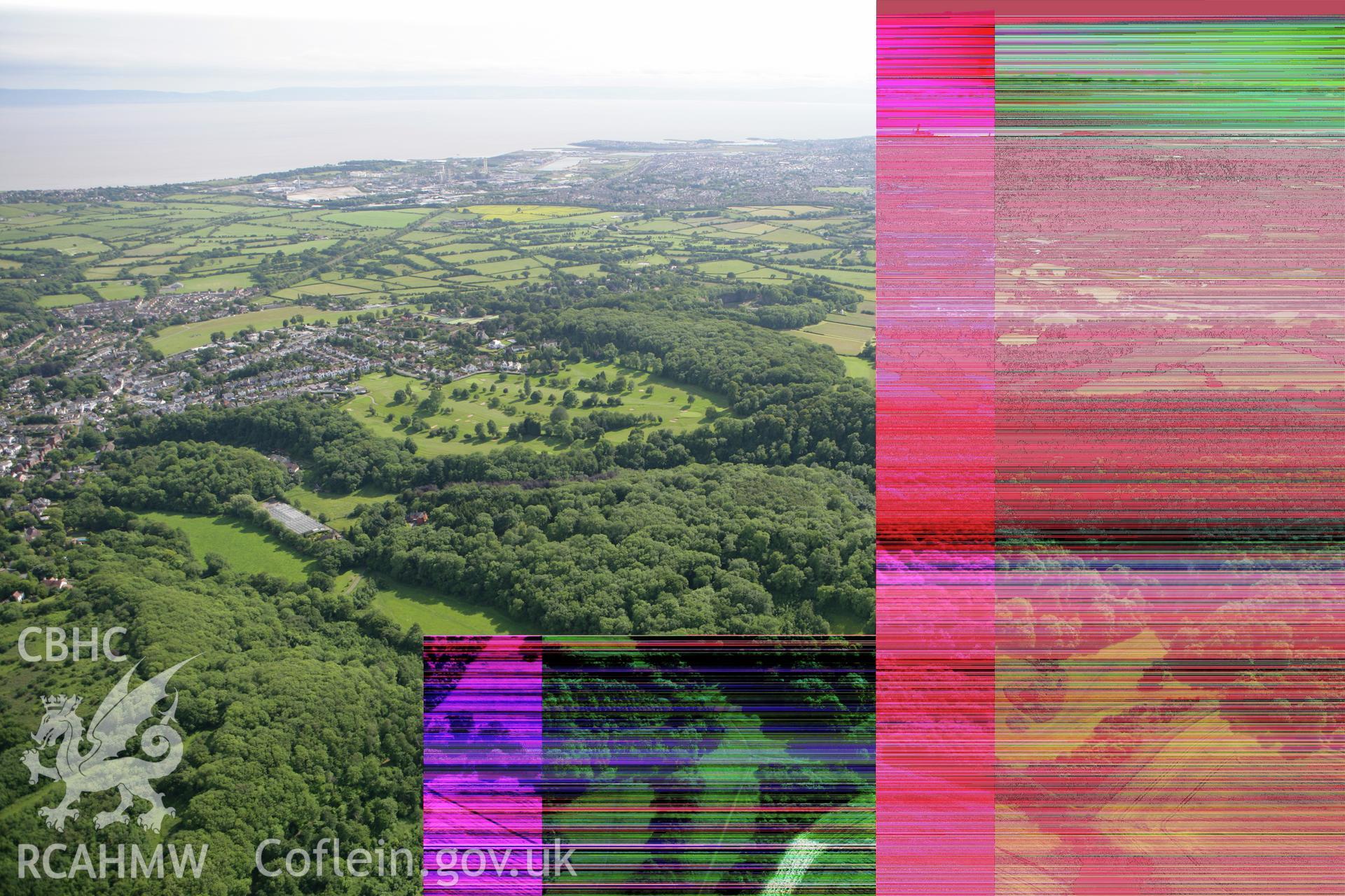 RCAHMW colour oblique photograph of Dinas Powys fort. Taken by Toby Driver on 13/06/2011.