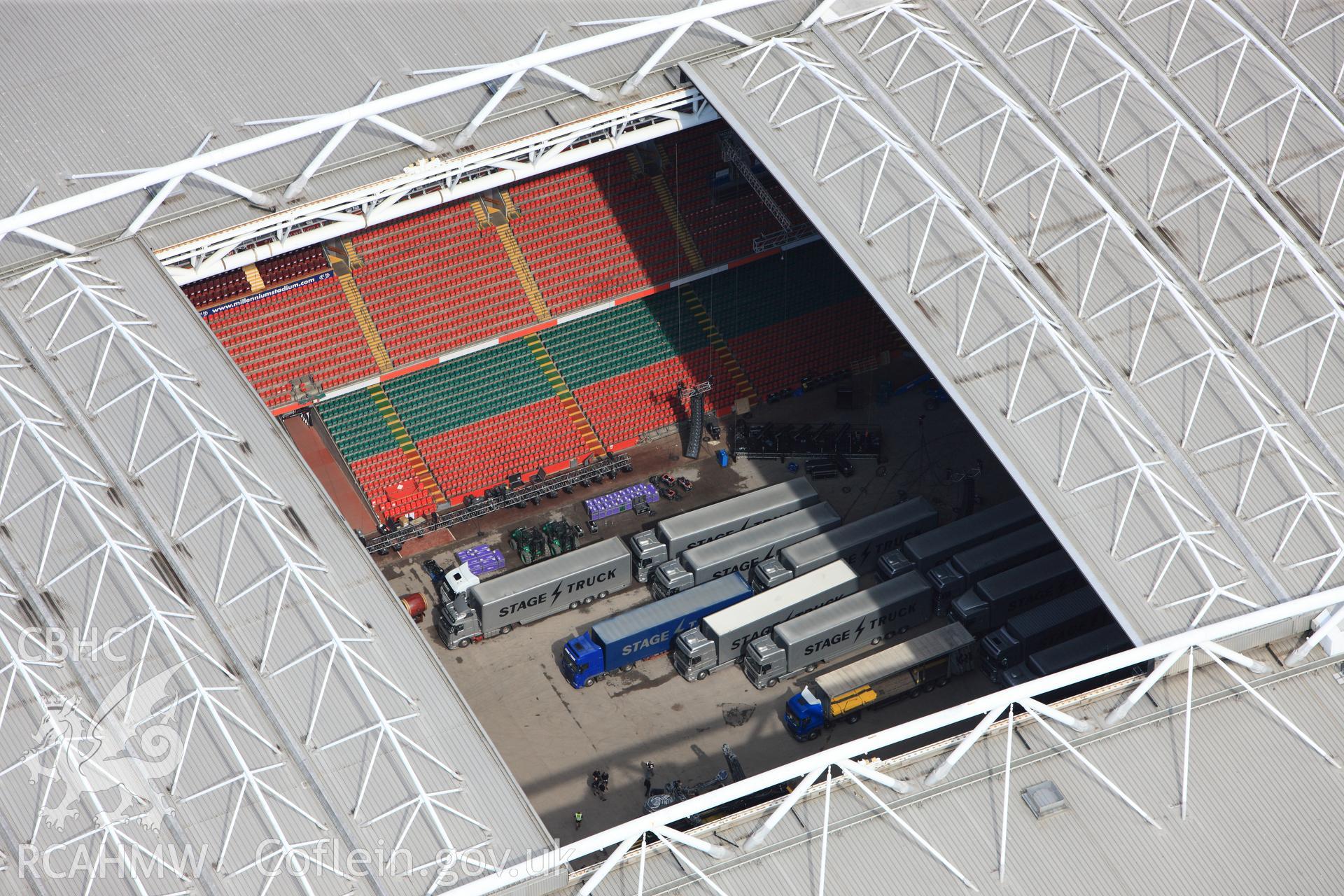 RCAHMW colour oblique photograph of Cardiff Millennium Stadium. Taken by Toby Driver on 13/06/2011.