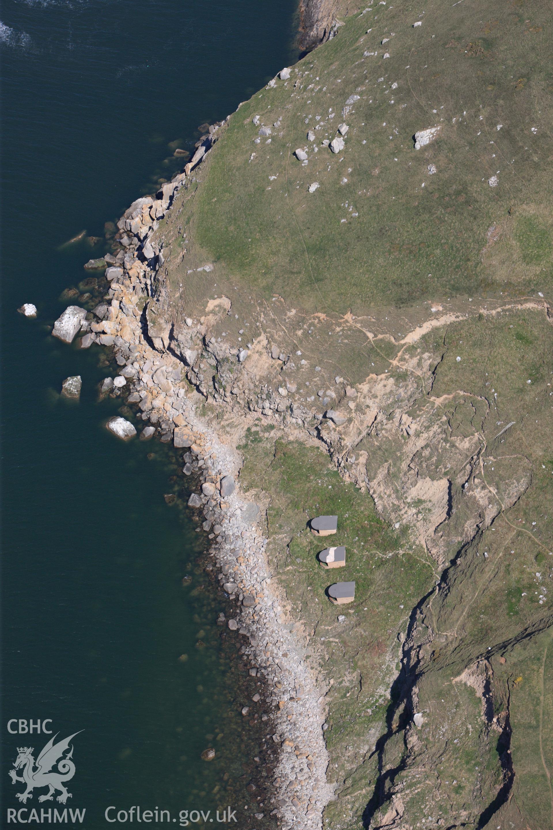 RCAHMW colour oblique photograph of Former Royal Artillery Coast Artillery School, Great Orme's Head. Taken by Toby Driver on 03/05/2011.