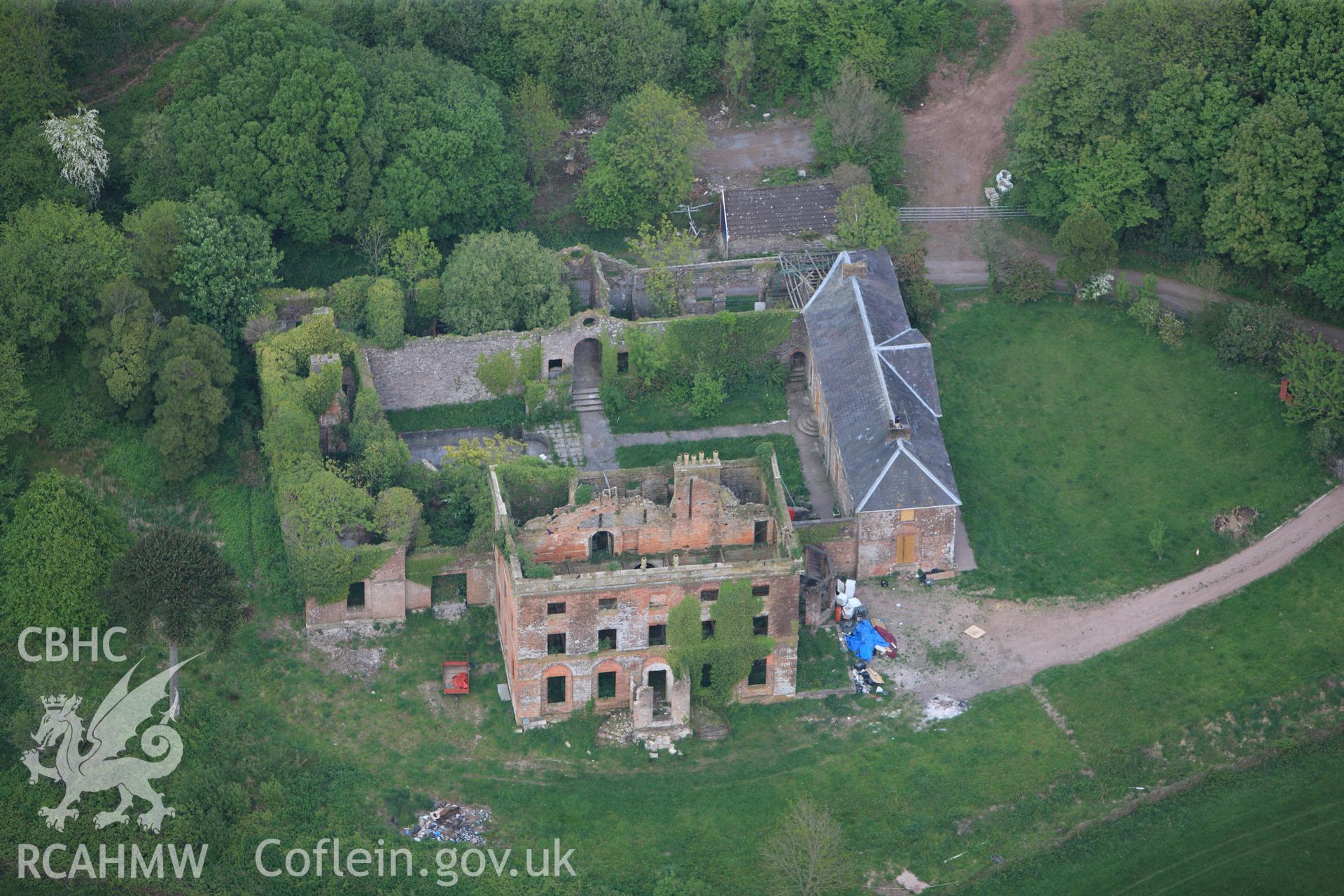 RCAHMW colour oblique photograph of Iscoed. Taken by Toby Driver and Oliver Davies on 04/05/2011.