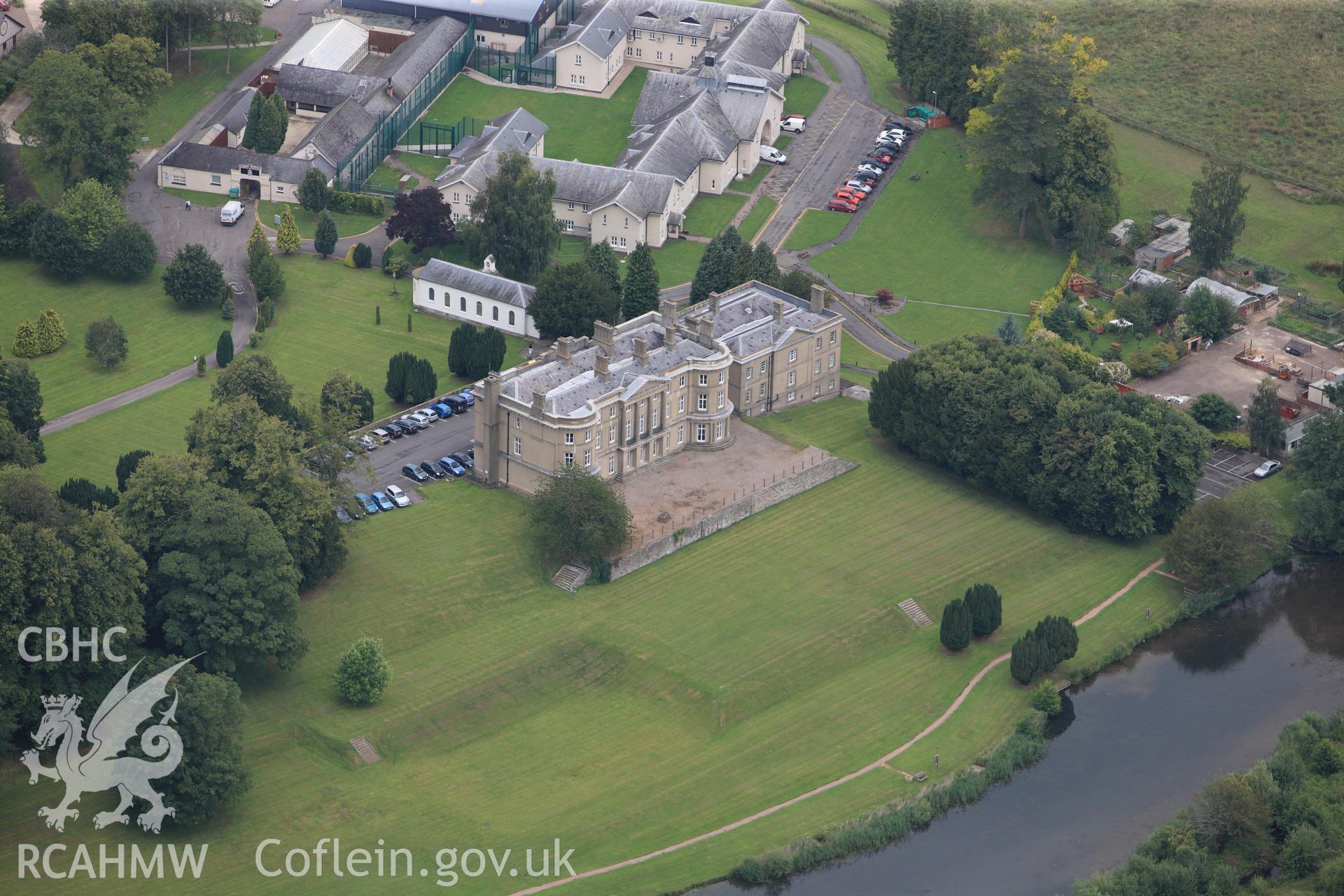 RCAHMW colour oblique photograph of Llanarth Court, from south-west. Taken by Toby Driver on 20/07/2011.