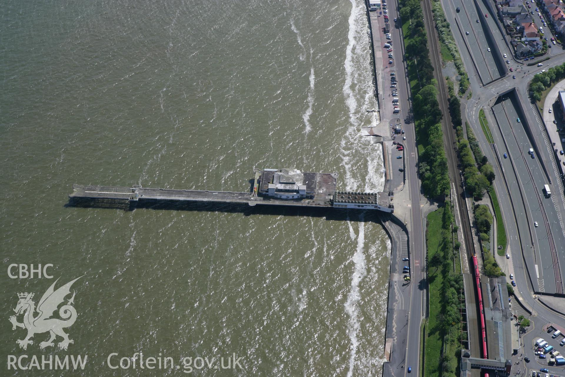 RCAHMW colour oblique photograph of Victoria Pier and Pavillion, Colwyn Bay. Taken by Toby Driver on 03/05/2011.