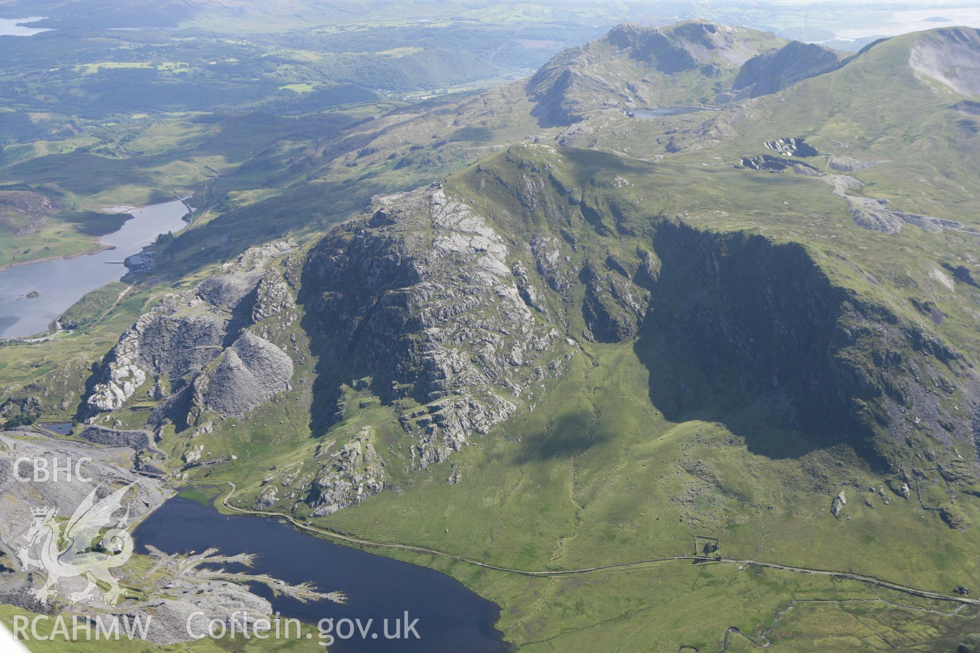 RCAHMW colour oblique photograph of Cwmorthin Slate Quarry. Taken by Toby Driver on 20/07/2011.