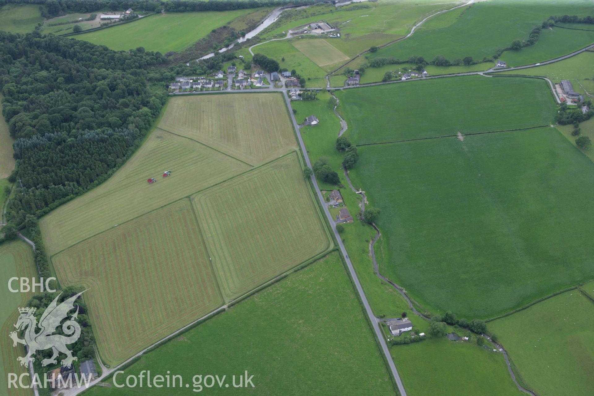 RCAHMW colour oblique photograph of Abermagwr Roman villa. Taken by Toby Driver and Oliver Davies on 28/06/2011.