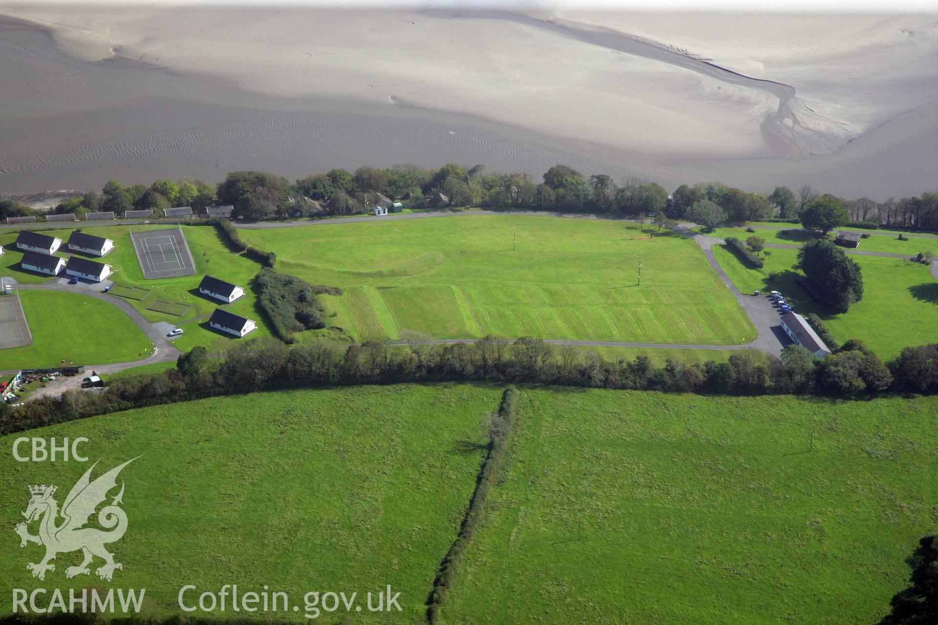 RCAHMW colour oblique photograph of Glan-y-mor fort, viewed from the north-west. Taken by Toby Driver and Oliver Davies on 28/09/2011.