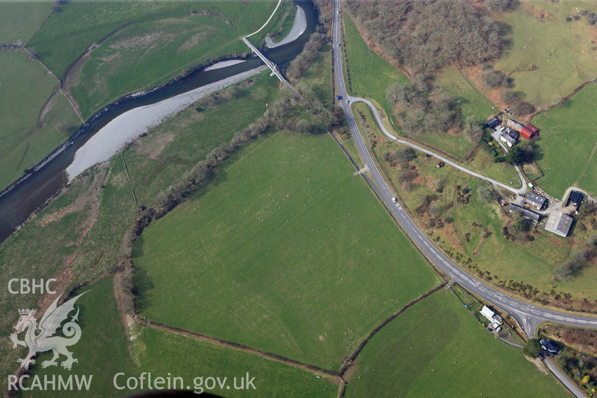 RCAHMW colour oblique photograph of Dyfi Bridge. Taken by Toby Driver on 25/03/2011.