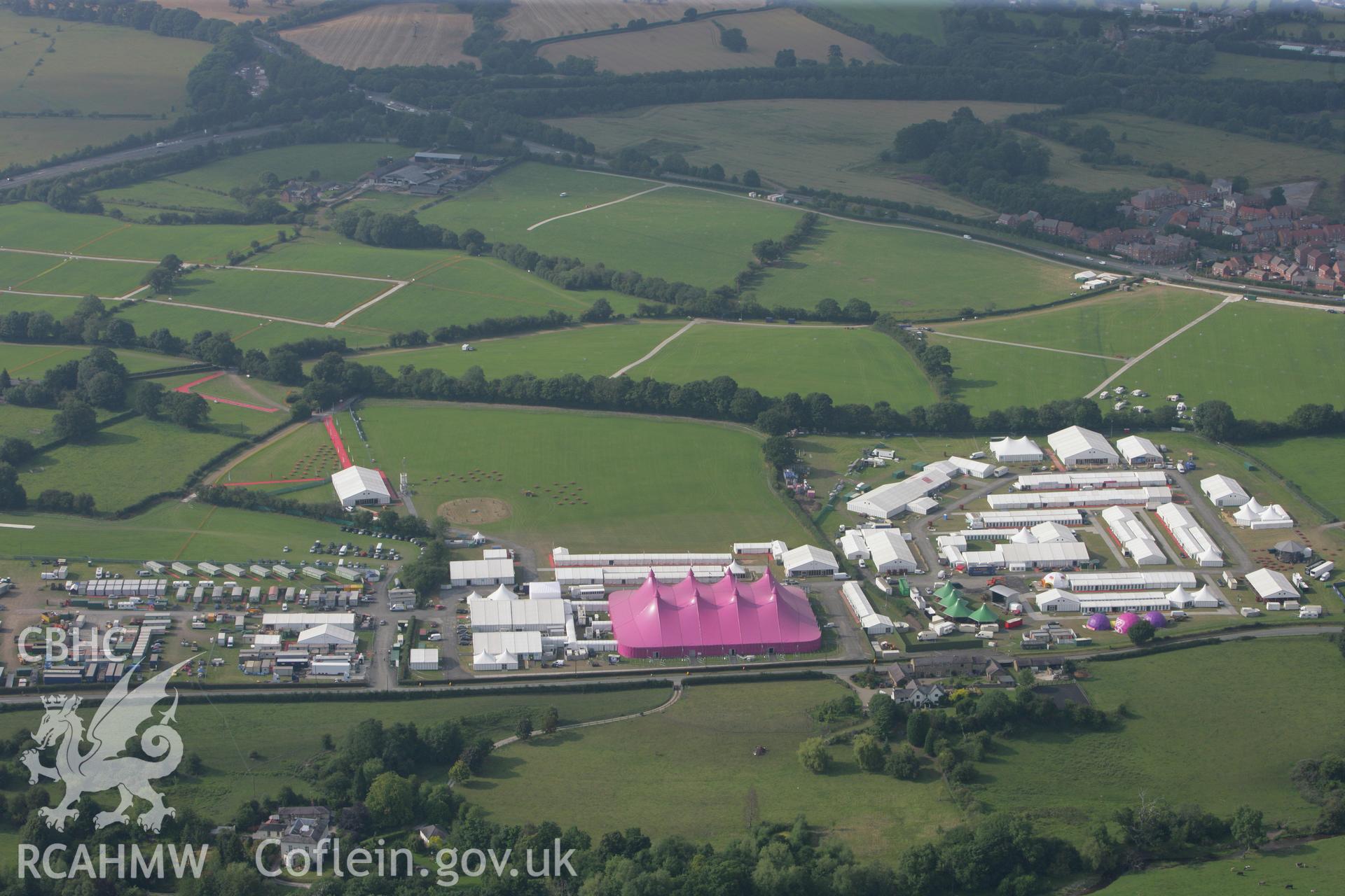 RCAHMW colour oblique photograph of The National Eisteddfod, 2011. Taken by Toby Driver and Oliver Davies on 27/07/2011.