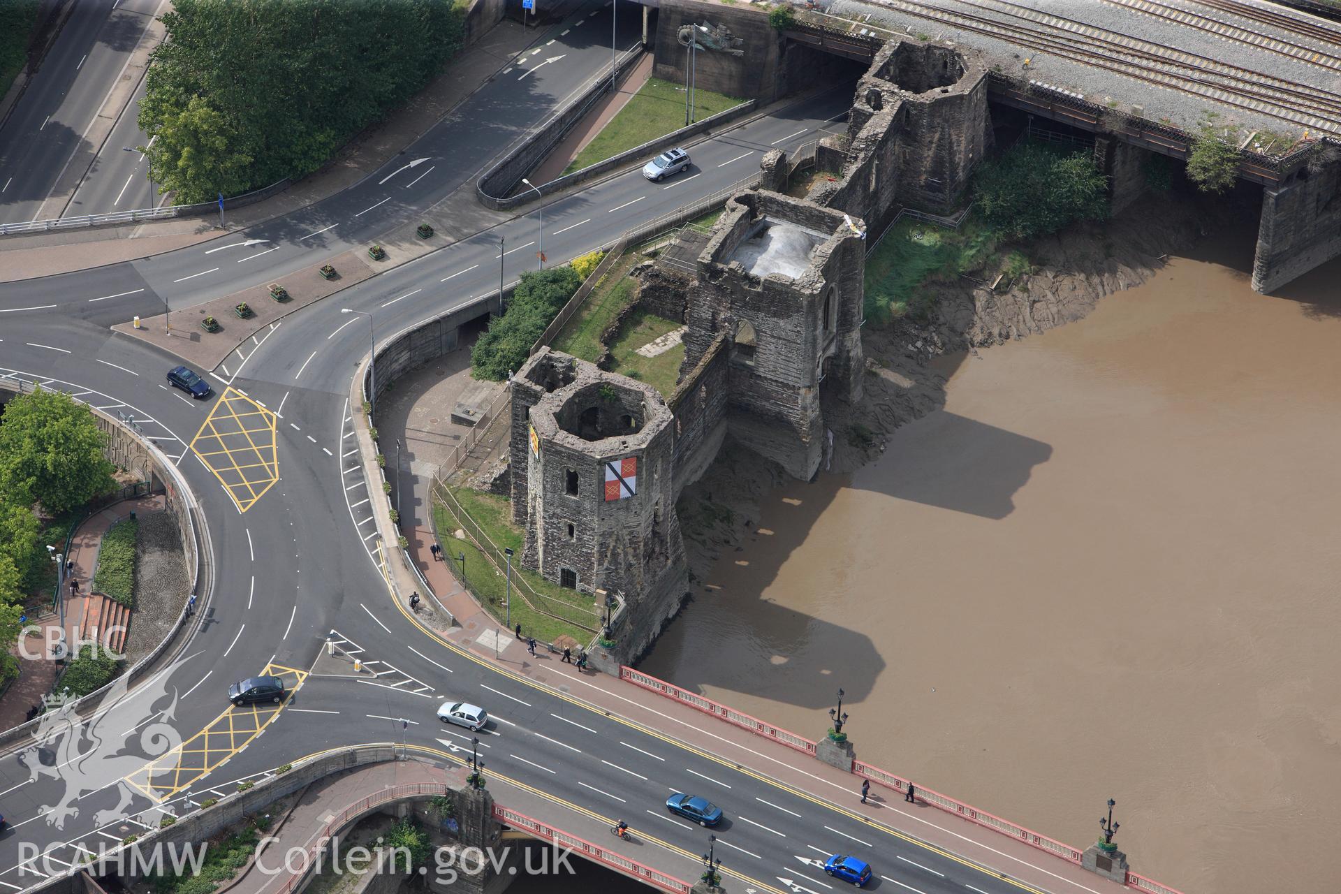 RCAHMW colour oblique photograph of Newport Castle. Taken by Toby Driver on 13/06/2011.