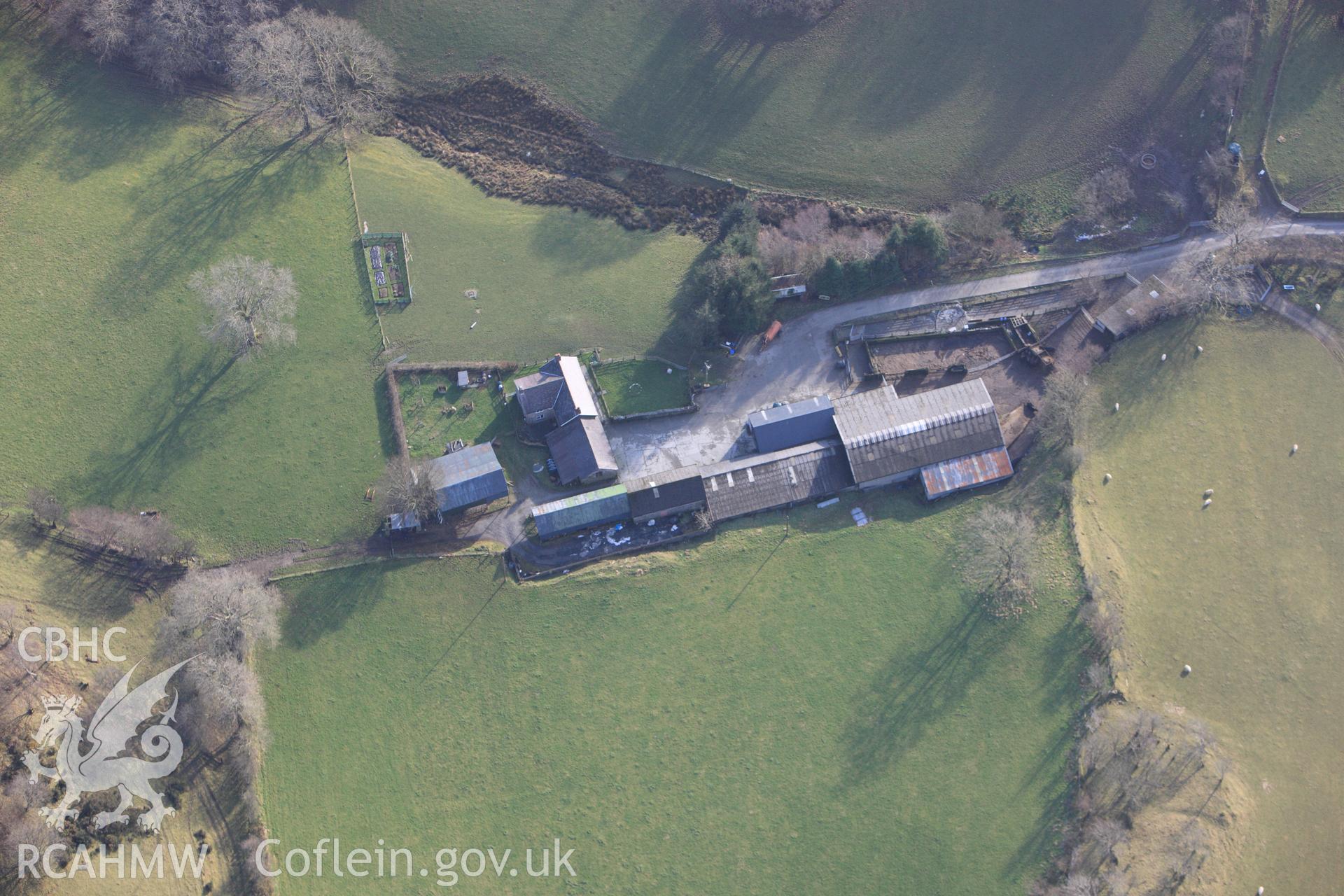 RCAHMW colour oblique photograph of Pengrogwynion, burnt mound, site of. Taken by Toby Driver on 07/02/2012.