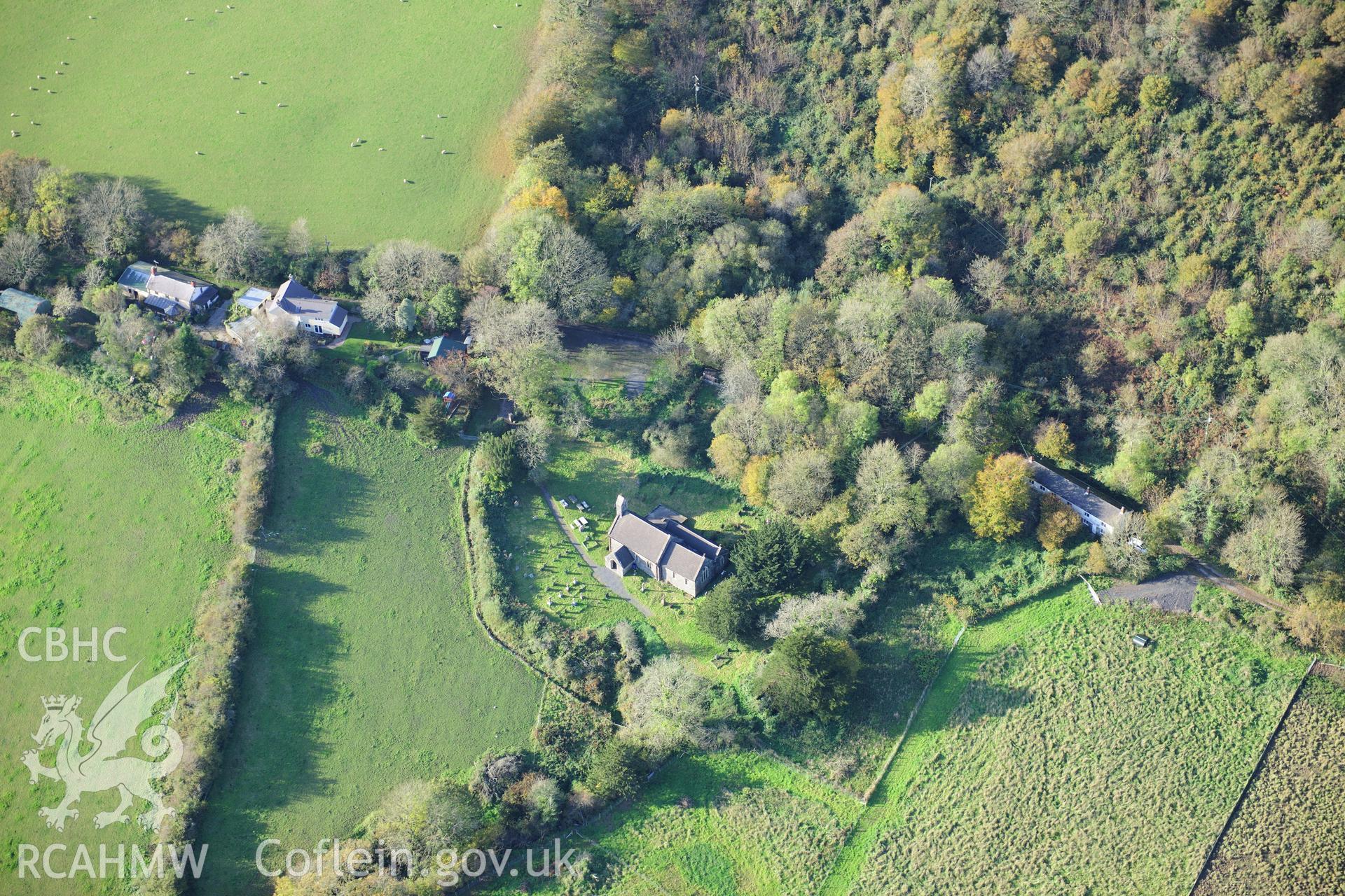 RCAHMW colour oblique photograph of St David's Church. Taken by Toby Driver on 26/10/2012.