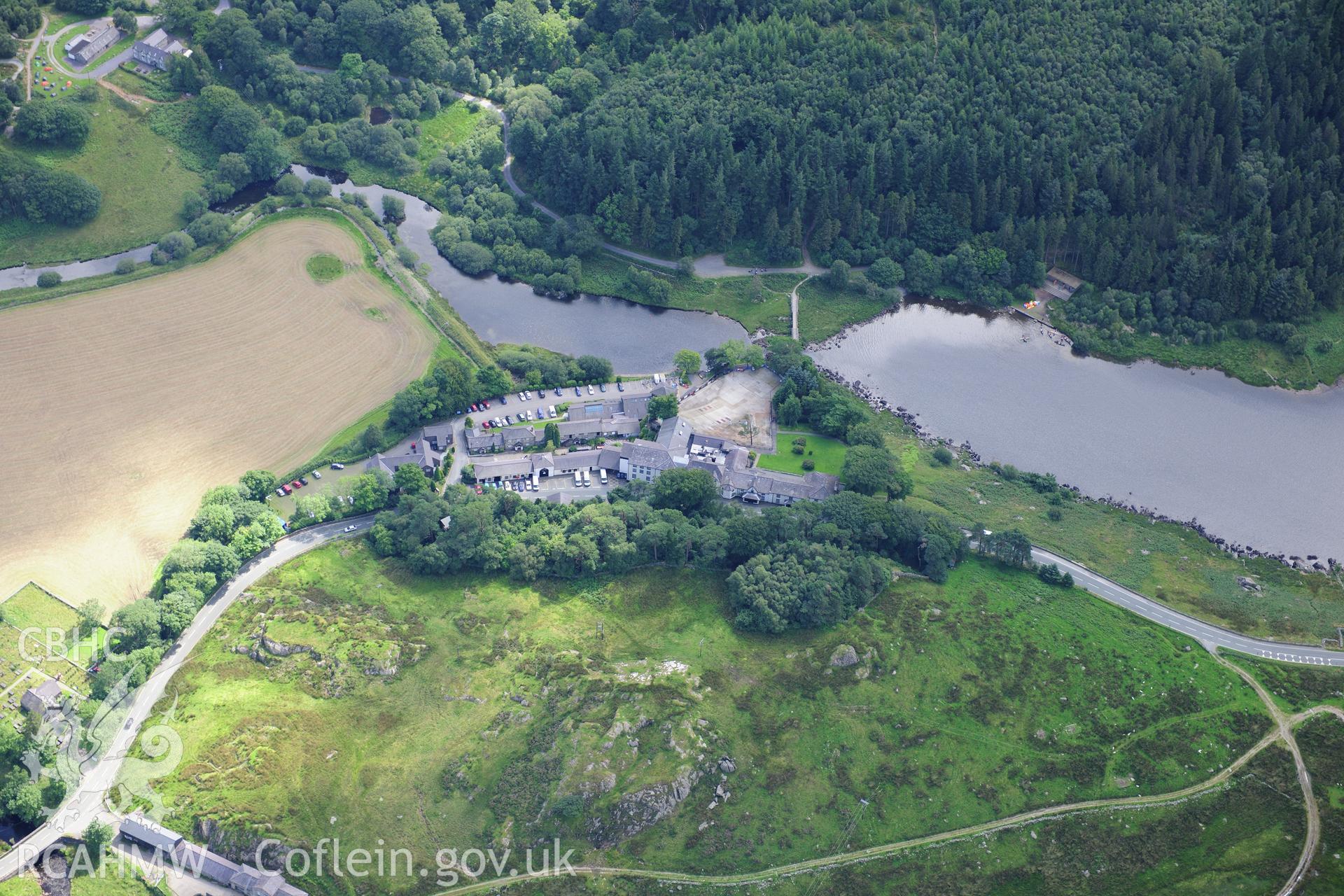 RCAHMW colour oblique photograph of Plas y Brenin, Capel Curig, viewed from the north. Taken by Toby Driver on 10/08/2012.