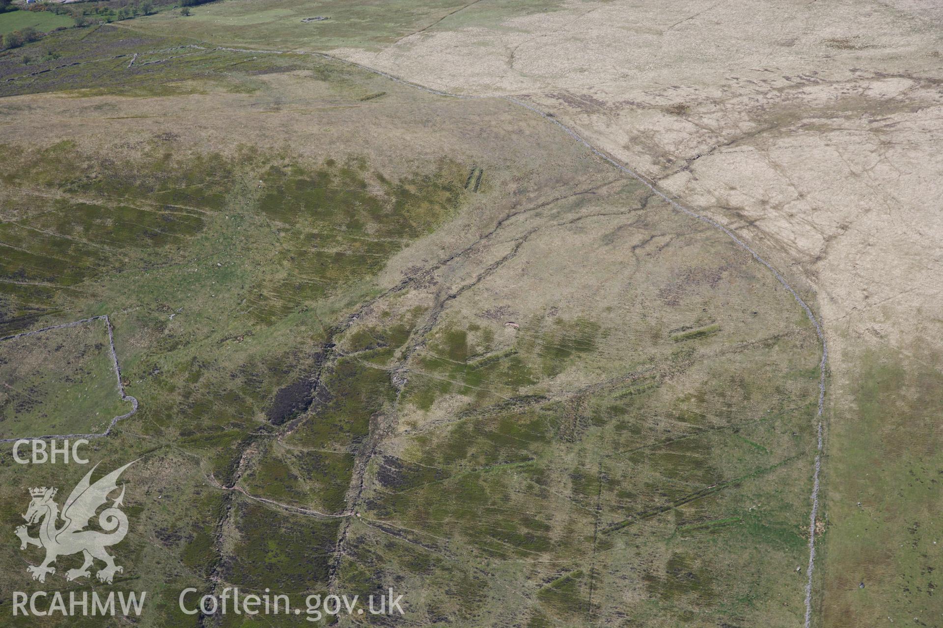 RCAHMW colour oblique photograph of Cefn Cul rabbit farm, view from east. Taken by Toby Driver on 22/05/2012.