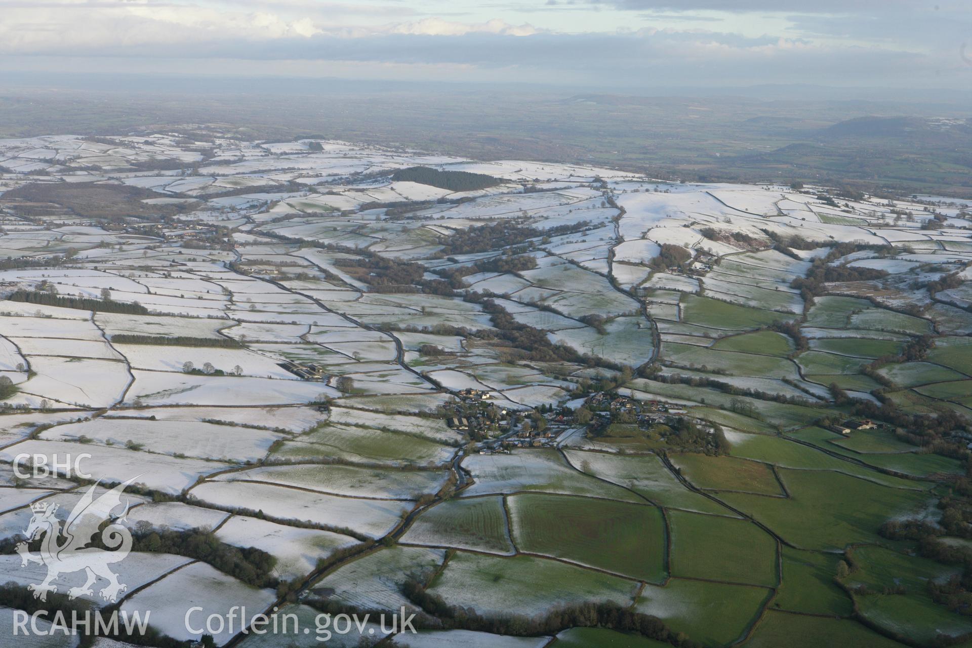 RCAHMW colour oblique photograph of Paincastle, view from west. Taken by Toby Driver on 18/12/2011.