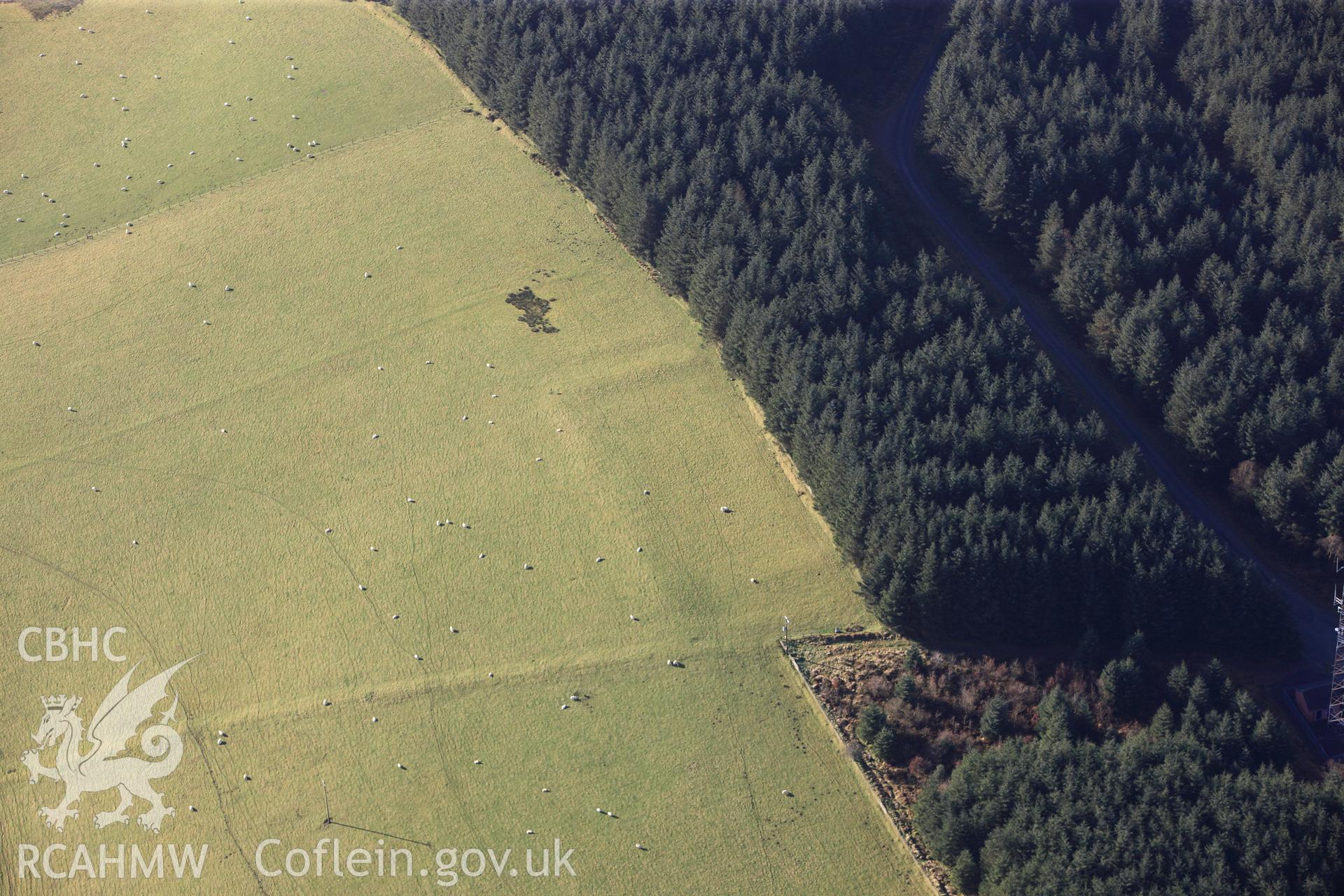 RCAHMW colour oblique photograph of Abererbwll Roman fortlet. Taken by Toby Driver on 23/11/2012.