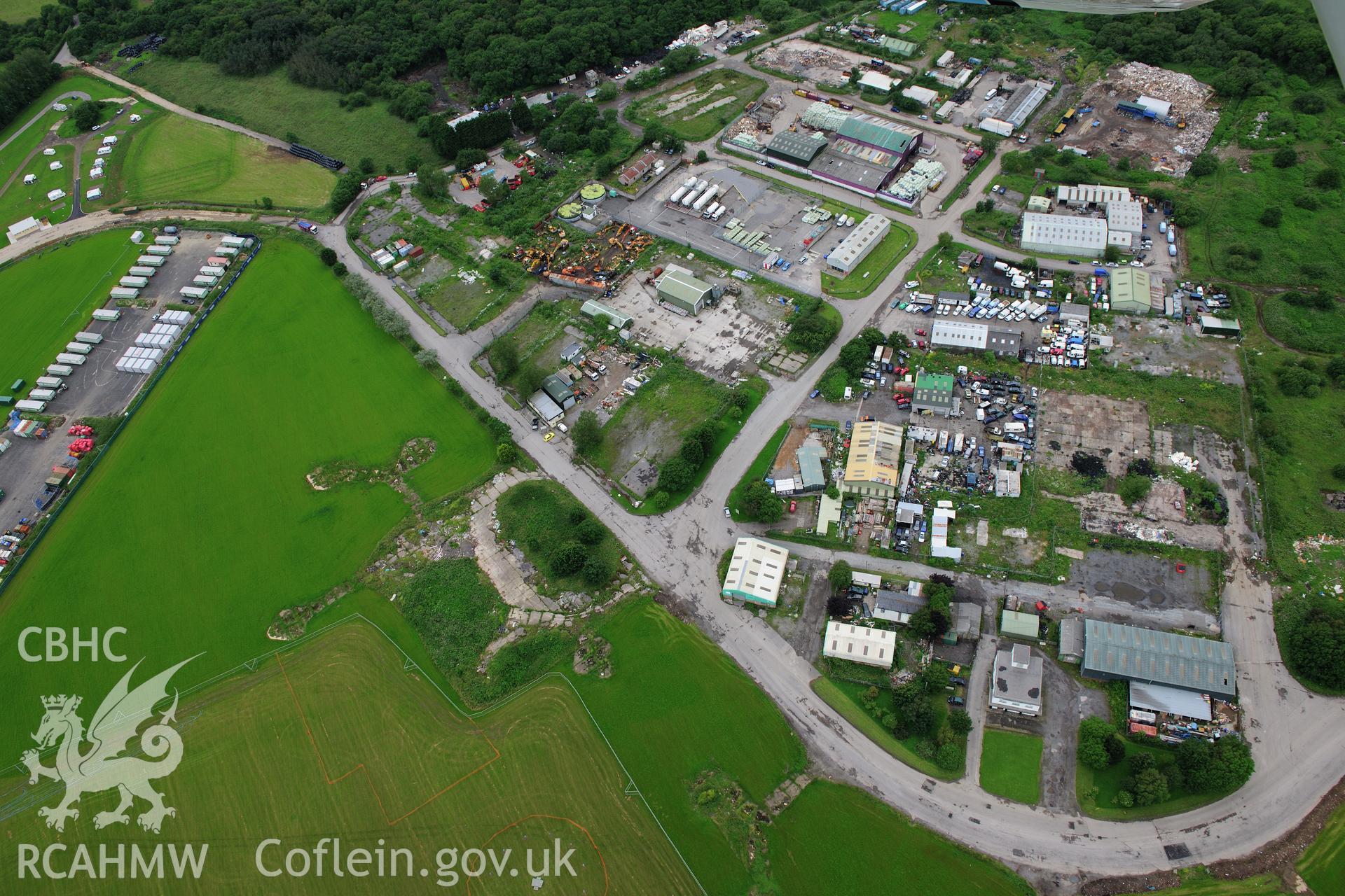 RCAHMW colour oblique photograph of Llandow Airfield. Taken by Toby Driver on 05/07/2012.
