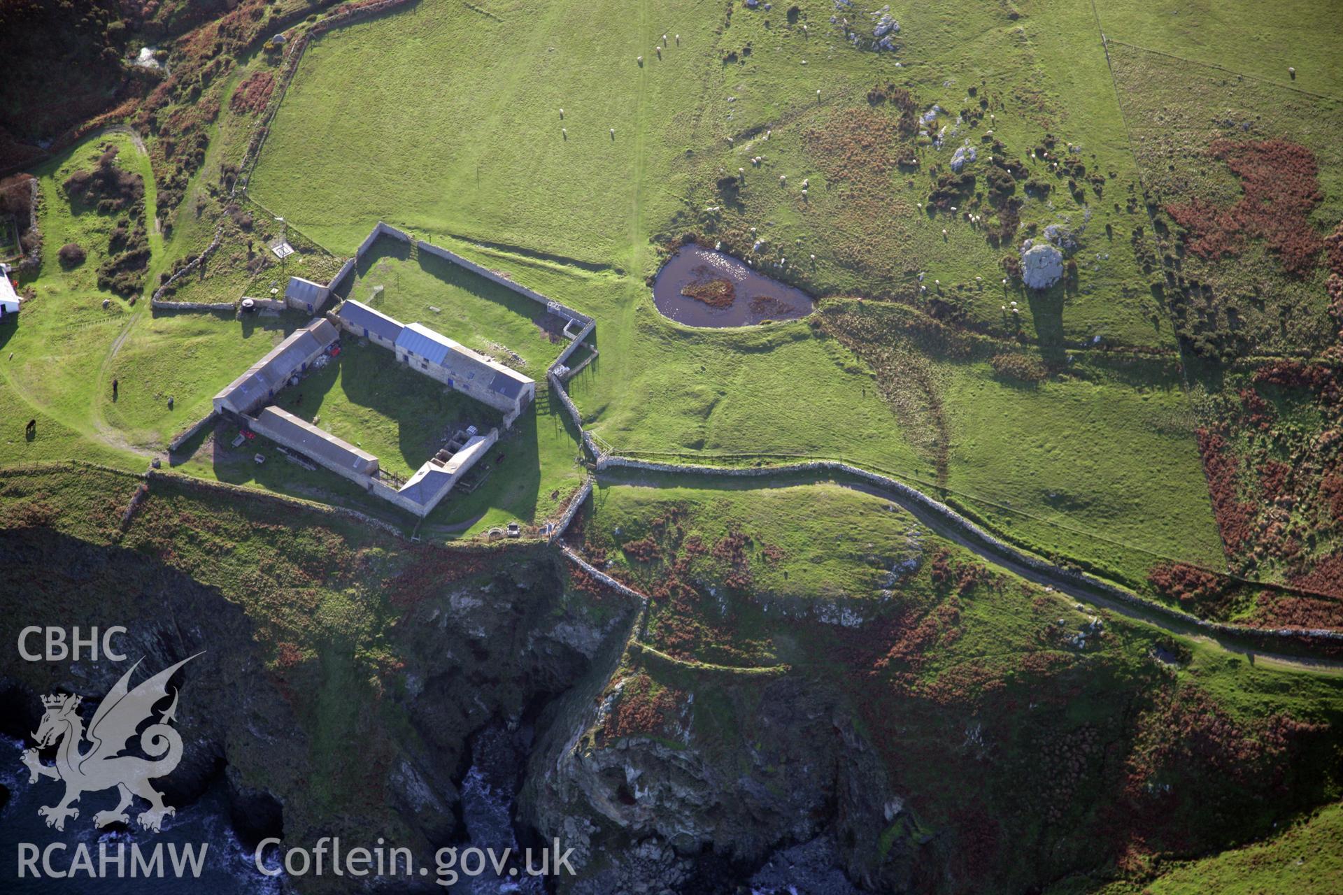 RCAHMW colour oblique photograph of Ramsey Island Farm, viewed from the north-east. Taken by O. Davies & T. Driver on 22/11/2013.