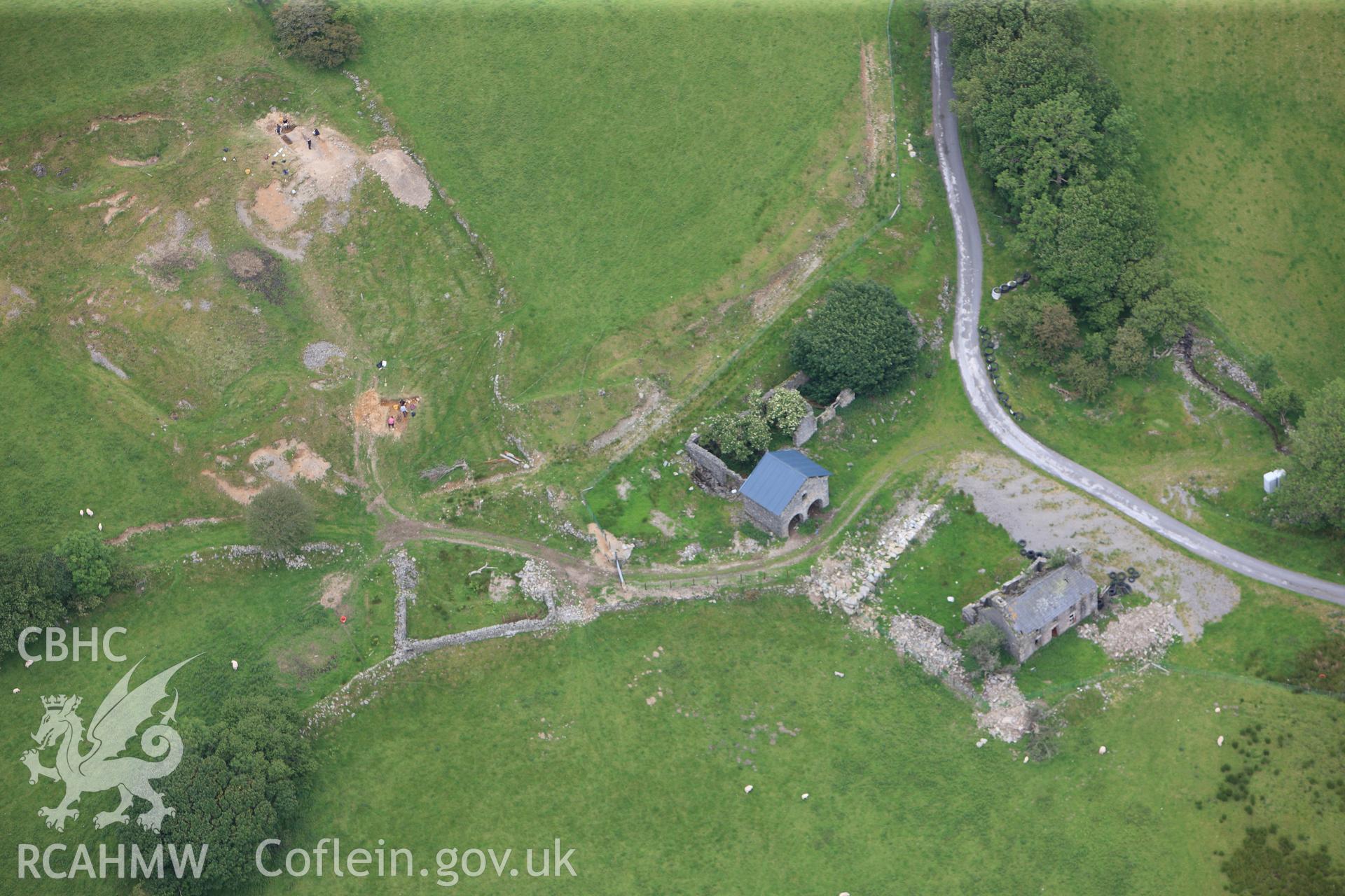 RCAHMW colour oblique photograph of Florida Mine, excavations in progress. Taken by Toby Driver on 19/06/2012.