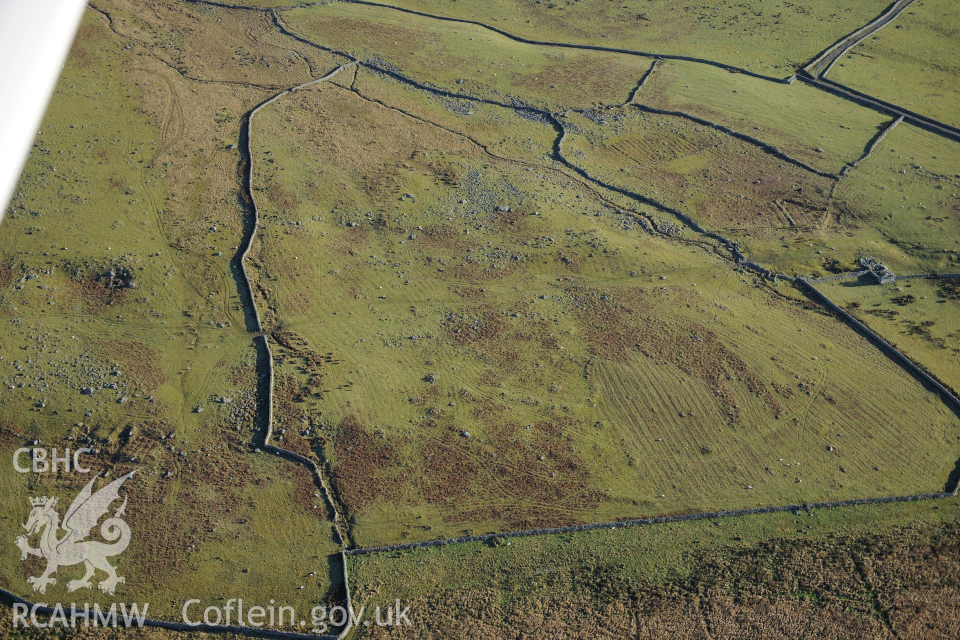 RCAHMW colour oblique photograph of Cors Uchaf field system, view from the north-west. Taken by Toby Driver on 10/12/2012.