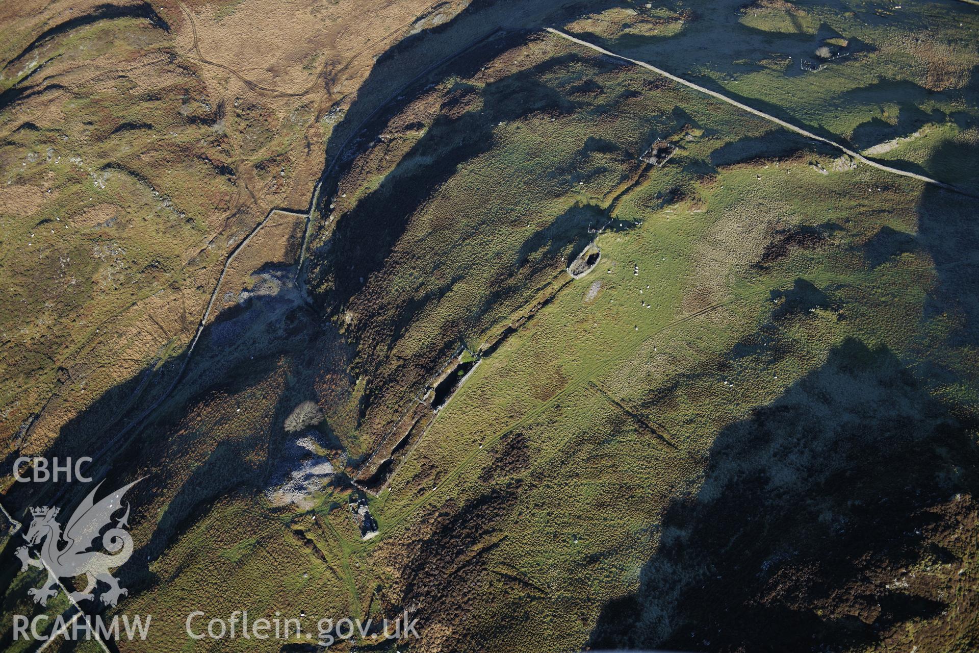 RCAHMW colour oblique photograph of Clogau gold mine. Taken by Toby Driver on 10/12/2012.