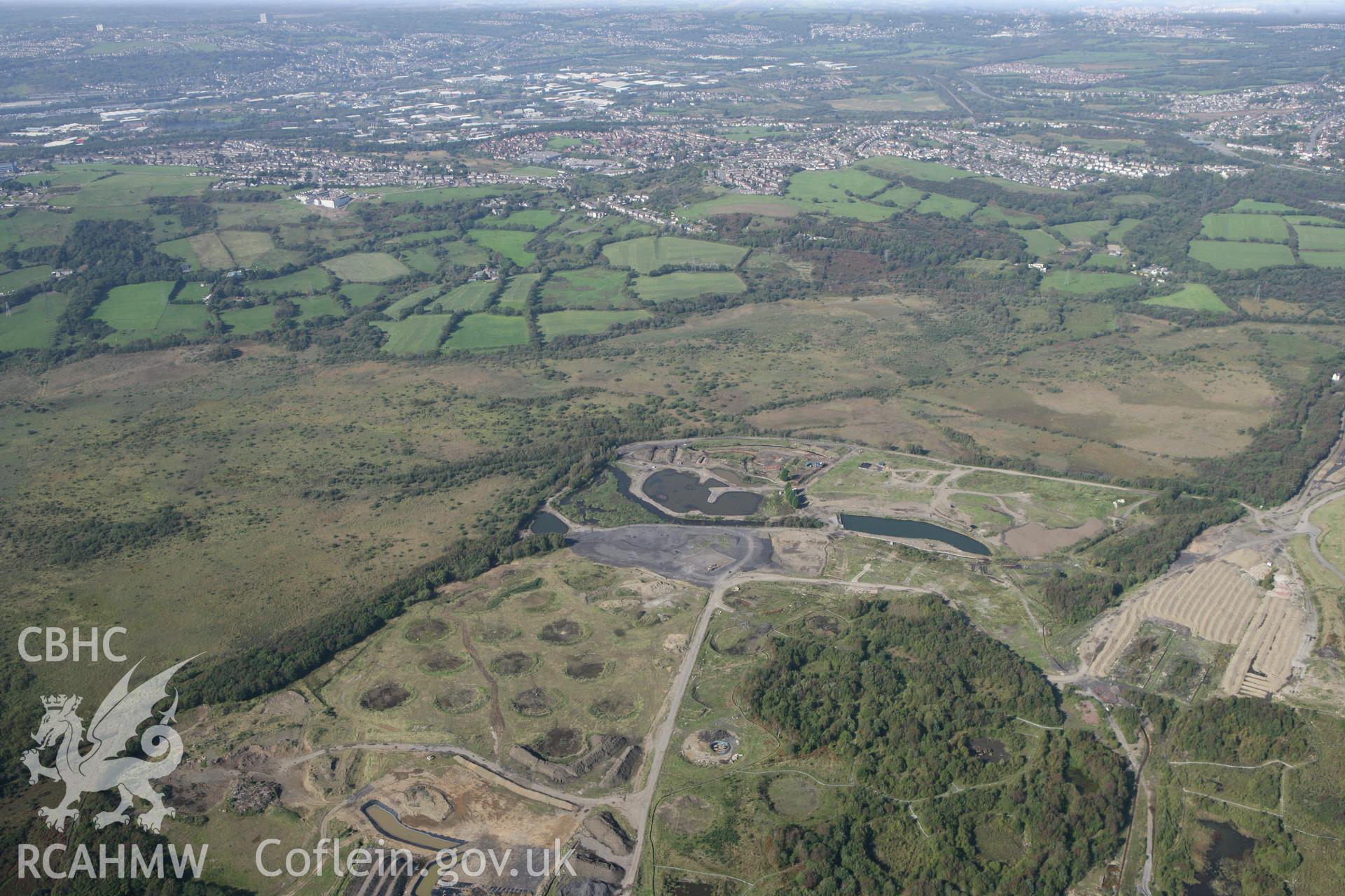 RCAHMW colour oblique photograph of south-eastern section of Llandarcy oil refinery, looking north-west. Taken by Toby Driver and Oliver Davies on 28/09/2011.