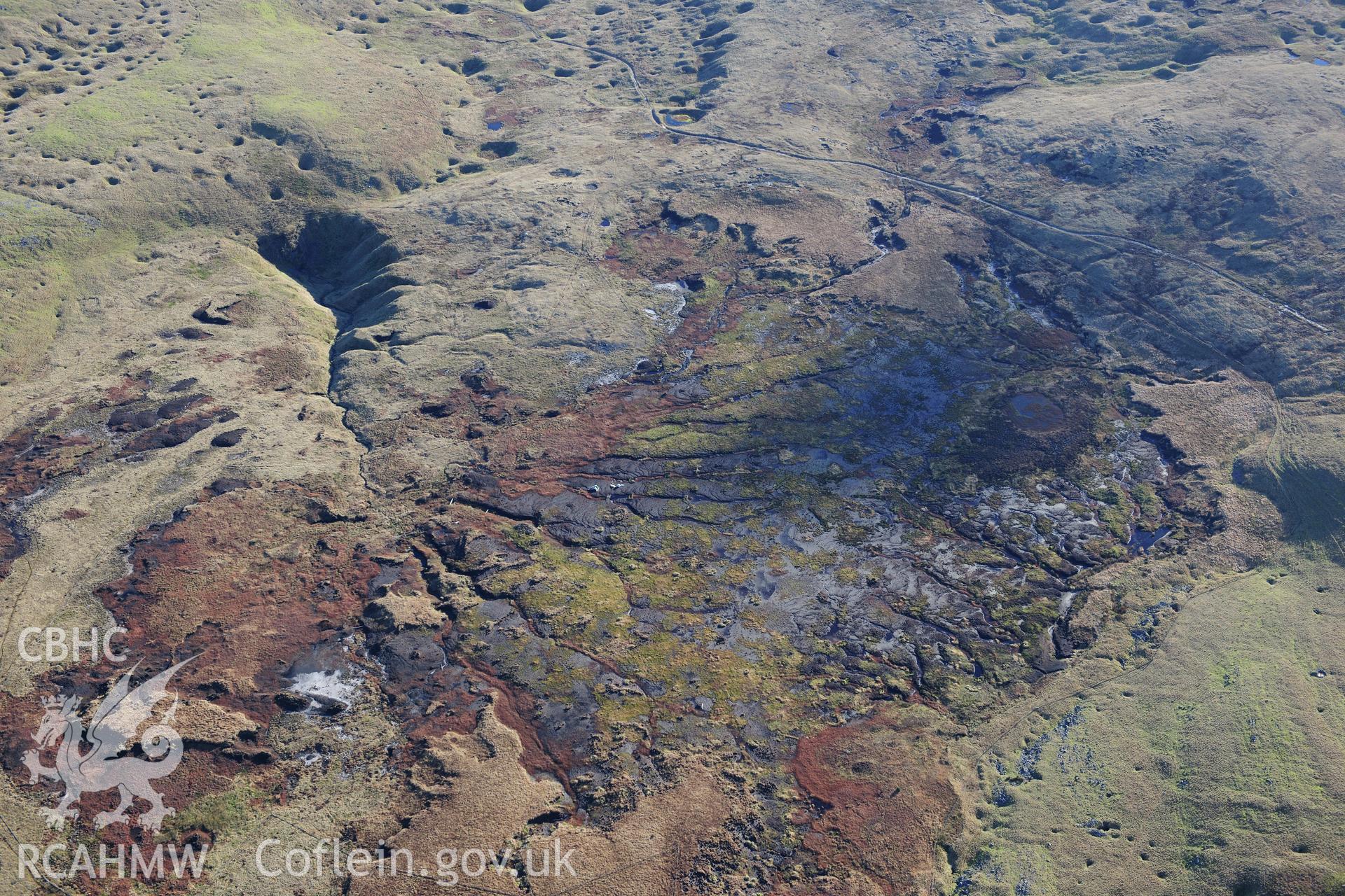 RCAHMW colour oblique photograph of Waun Fignen Felen, peat bog. Taken by Toby Driver on 28/11/2012.
