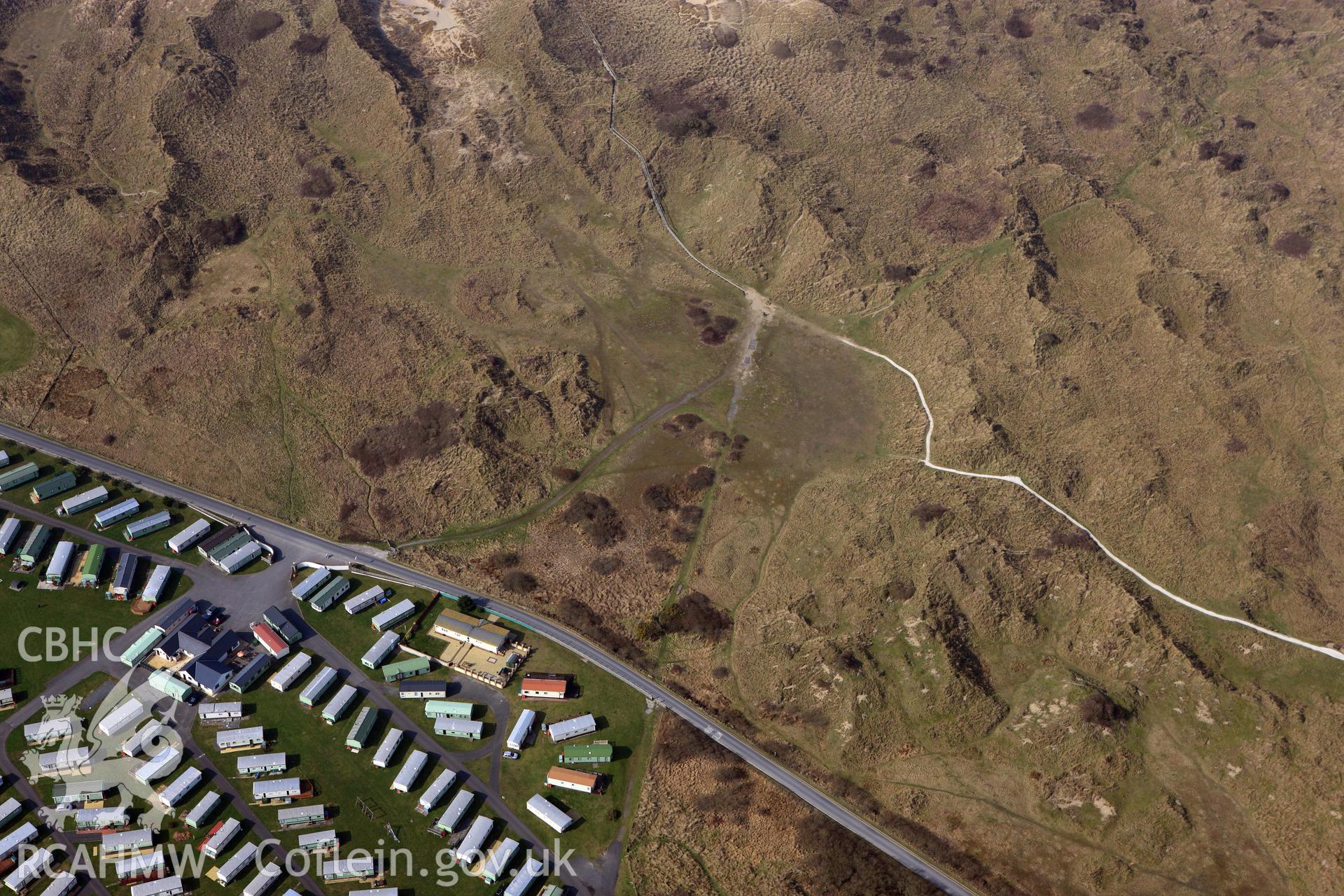 RCAHMW colour oblique photograph of Ynyslas National Nature Reserve. Taken by Toby Driver on 25/03/2011.