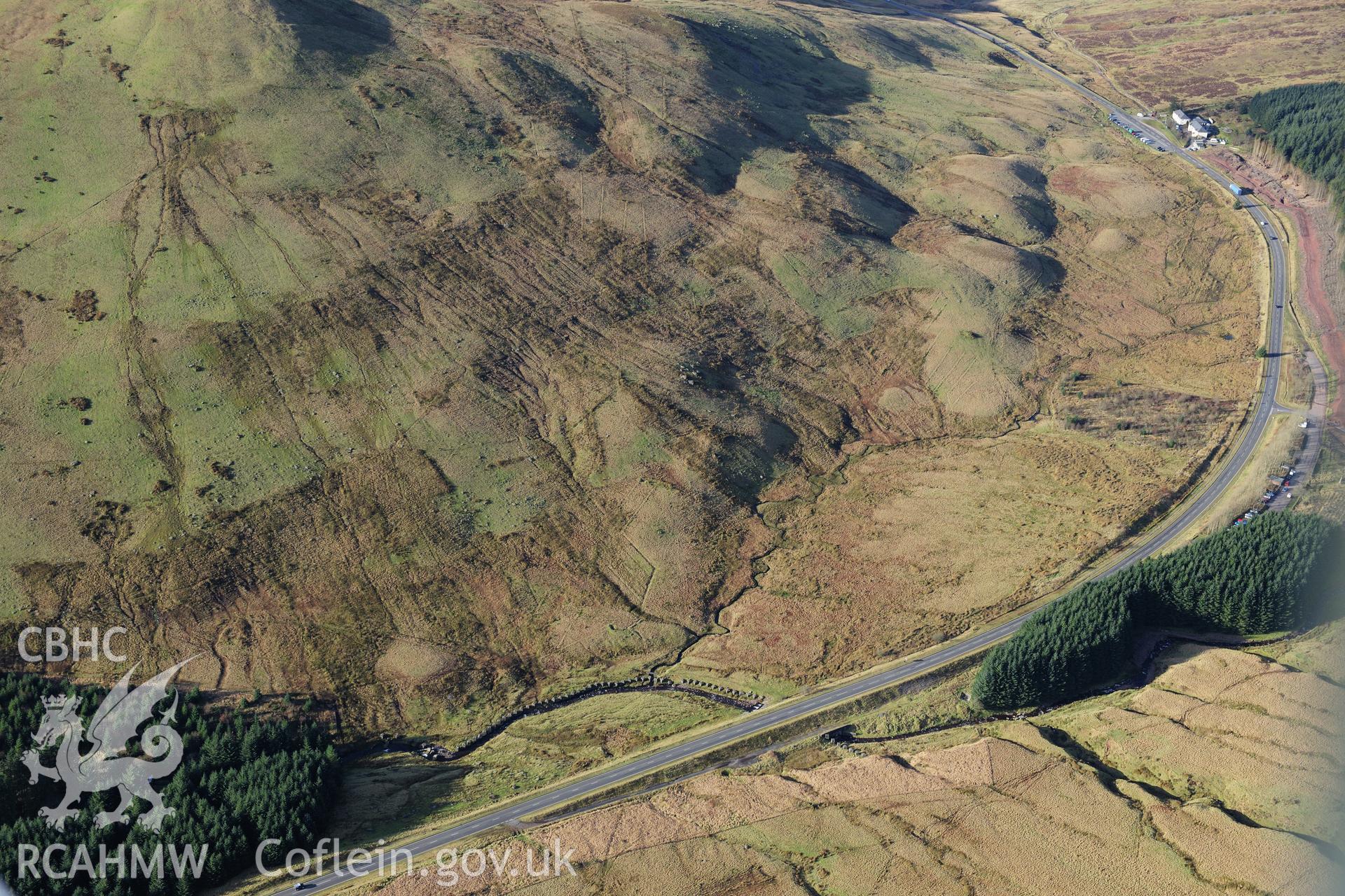 RCAHMW colour oblique photograph of Storey Arms anti-invasion defences. Taken by Toby Driver on 28/11/2012.