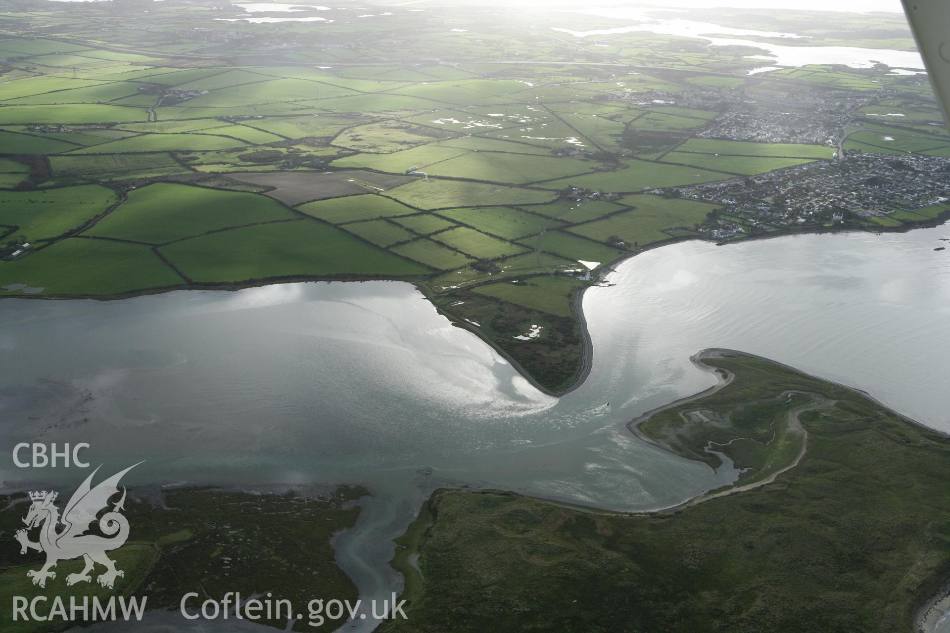 RCAHMW colour oblique photograph of Newlands Fish Trap, view from north-east. Taken by Toby Driver on 13/01/2012.