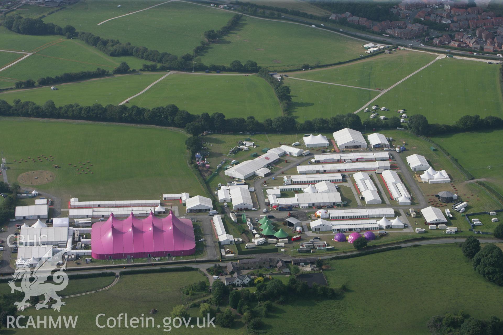 RCAHMW colour oblique photograph of The National Eisteddfod, 2011. Taken by Toby Driver and Oliver Davies on 27/07/2011.