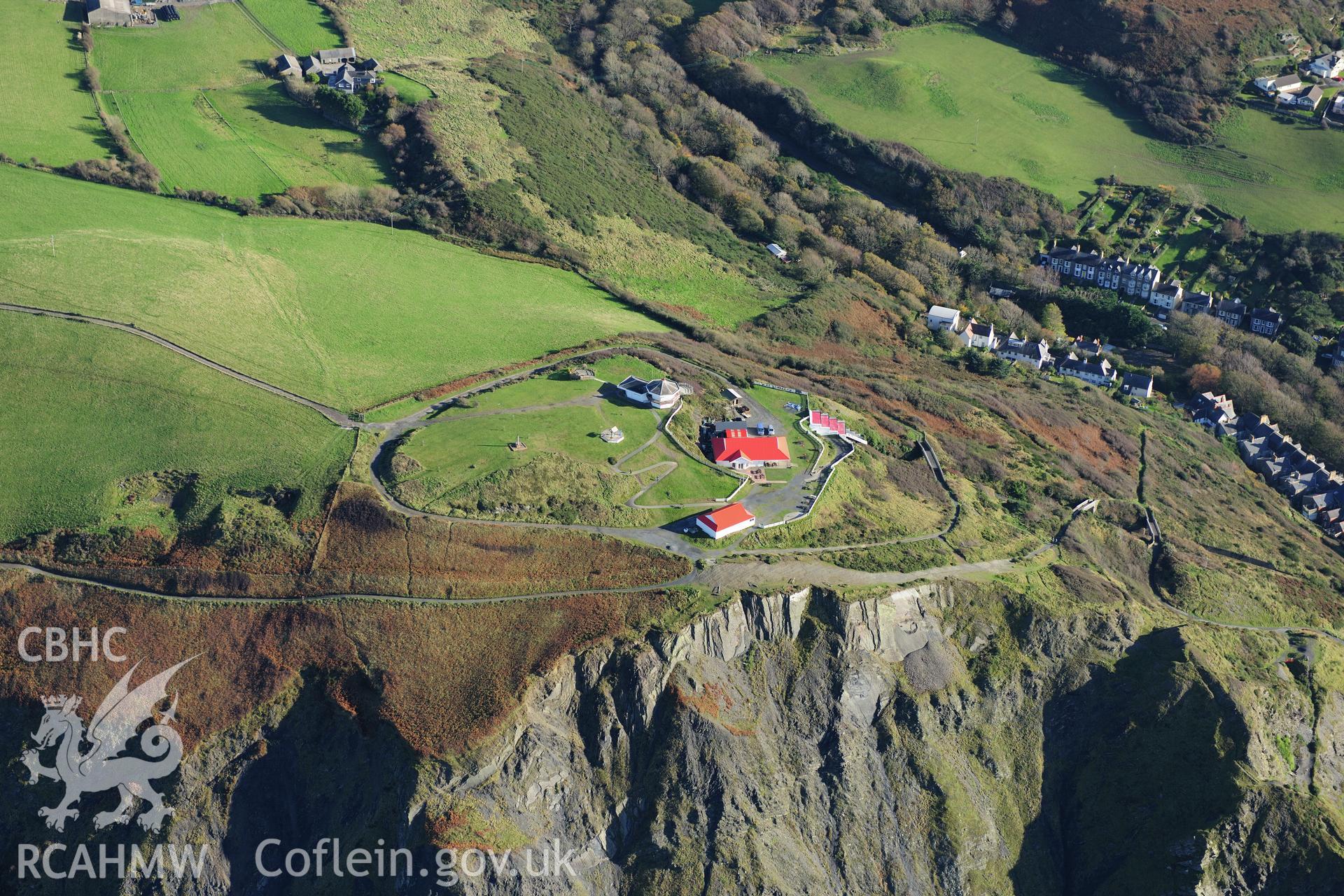 RCAHMW colour oblique photograph of Constitution Hill, Aberystwyth. Taken by Toby Driver on 05/11/2012.