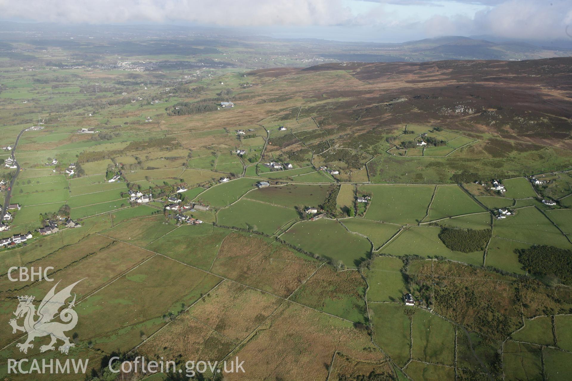 RCAHMW colour oblique photograph of Groeslan, landscape from south. Taken by Toby Driver on 13/01/2012.