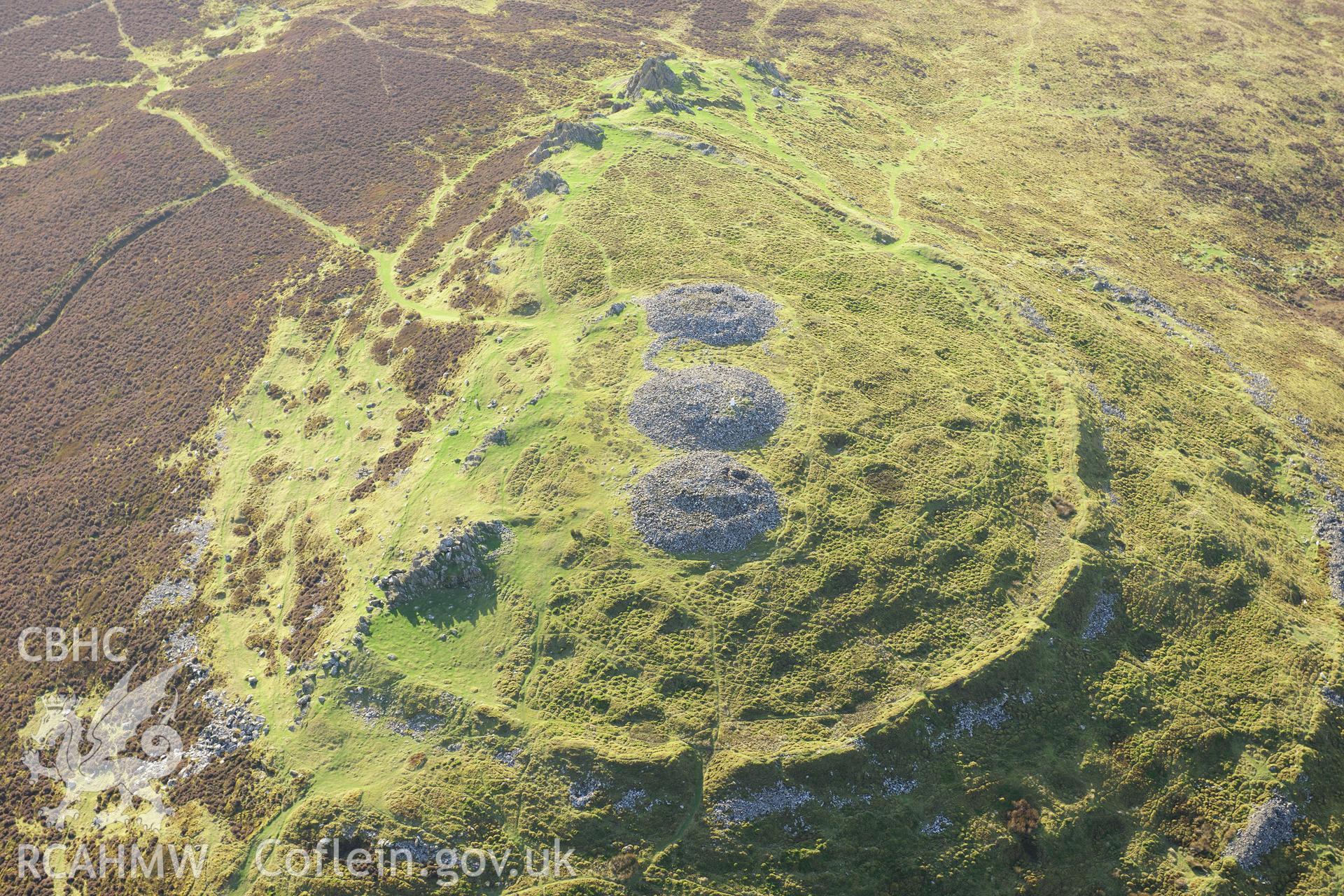RCAHMW colour oblique photograph of  Foel Drygarn Camp. Taken by Toby Driver on 26/10/2012.