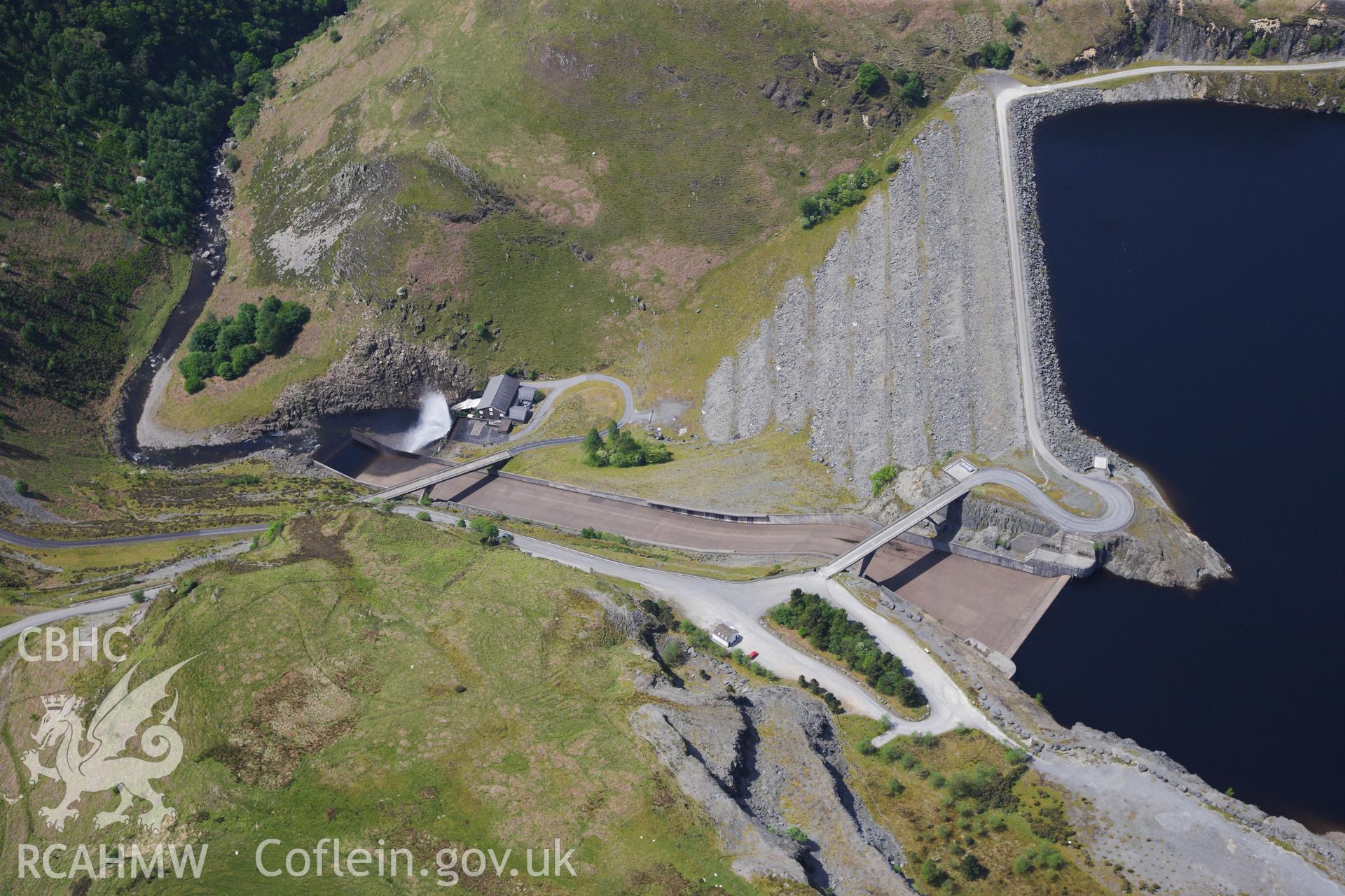 RCAHMW colour oblique photograph of Llyn Brianne Dam. Taken by Toby Driver on 28/05/2012.