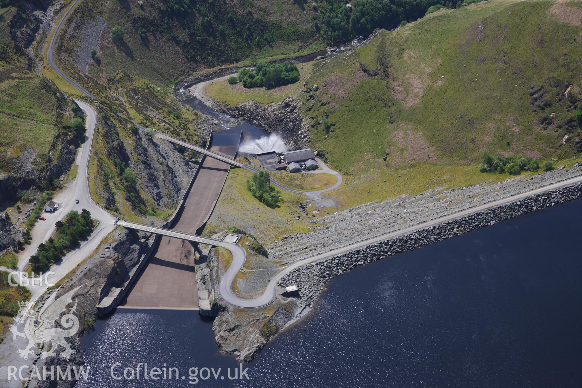 RCAHMW colour oblique photograph of Llyn Brianne Dam. Taken by Toby Driver on 28/05/2012.