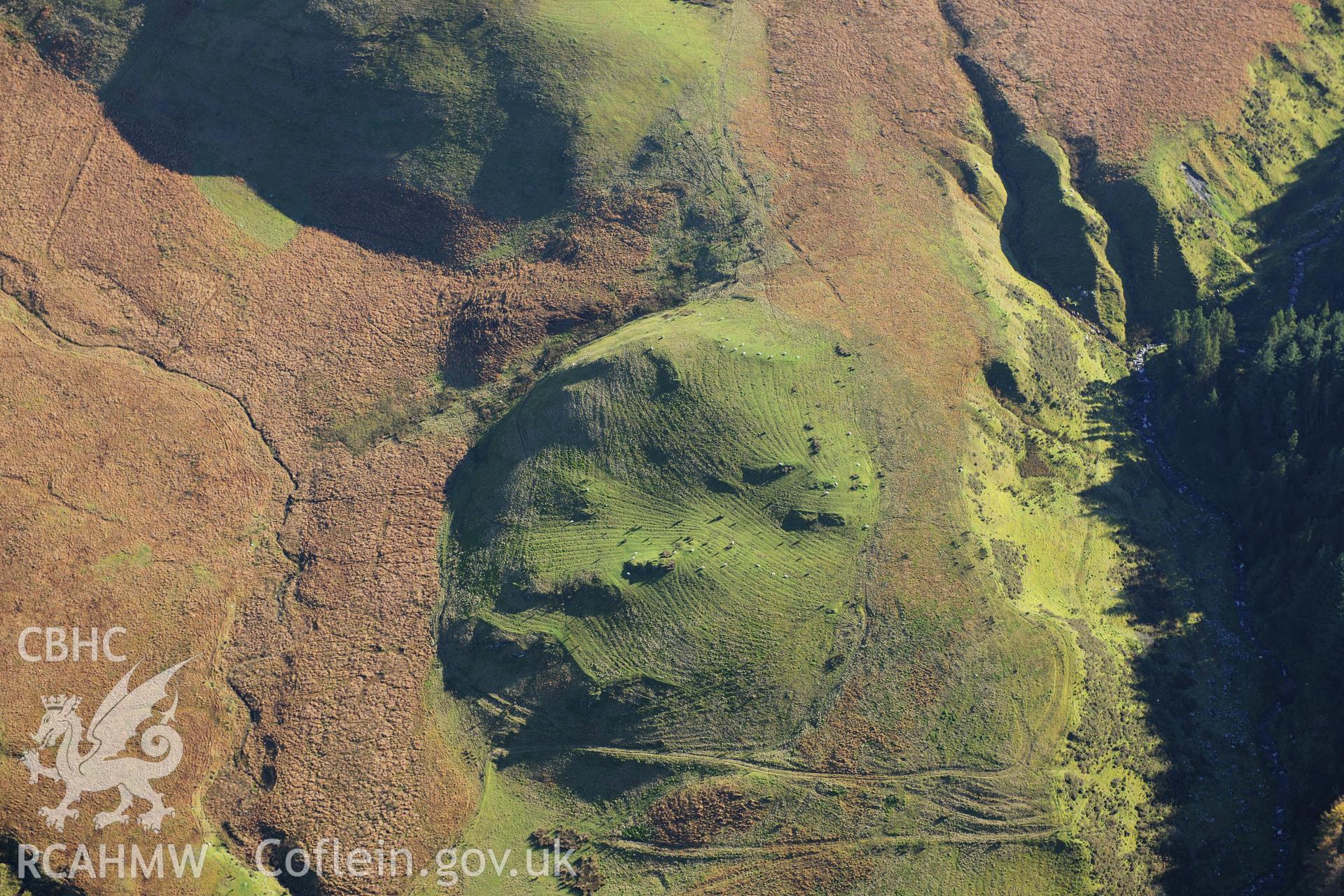 RCAHMW colour oblique photograph of Nant Gau, cultivation ridges showing exceptional preservation. SAM recommendation. Taken by Toby Driver on 05/11/2012.