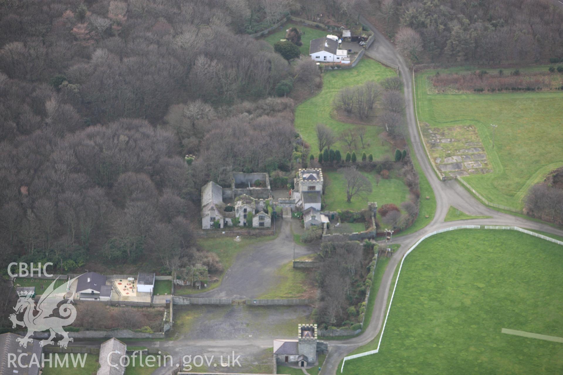 RCAHMW colour oblique photograph of Penrhos, garden, Holyhead. Taken by Toby Driver on 13/01/2012.