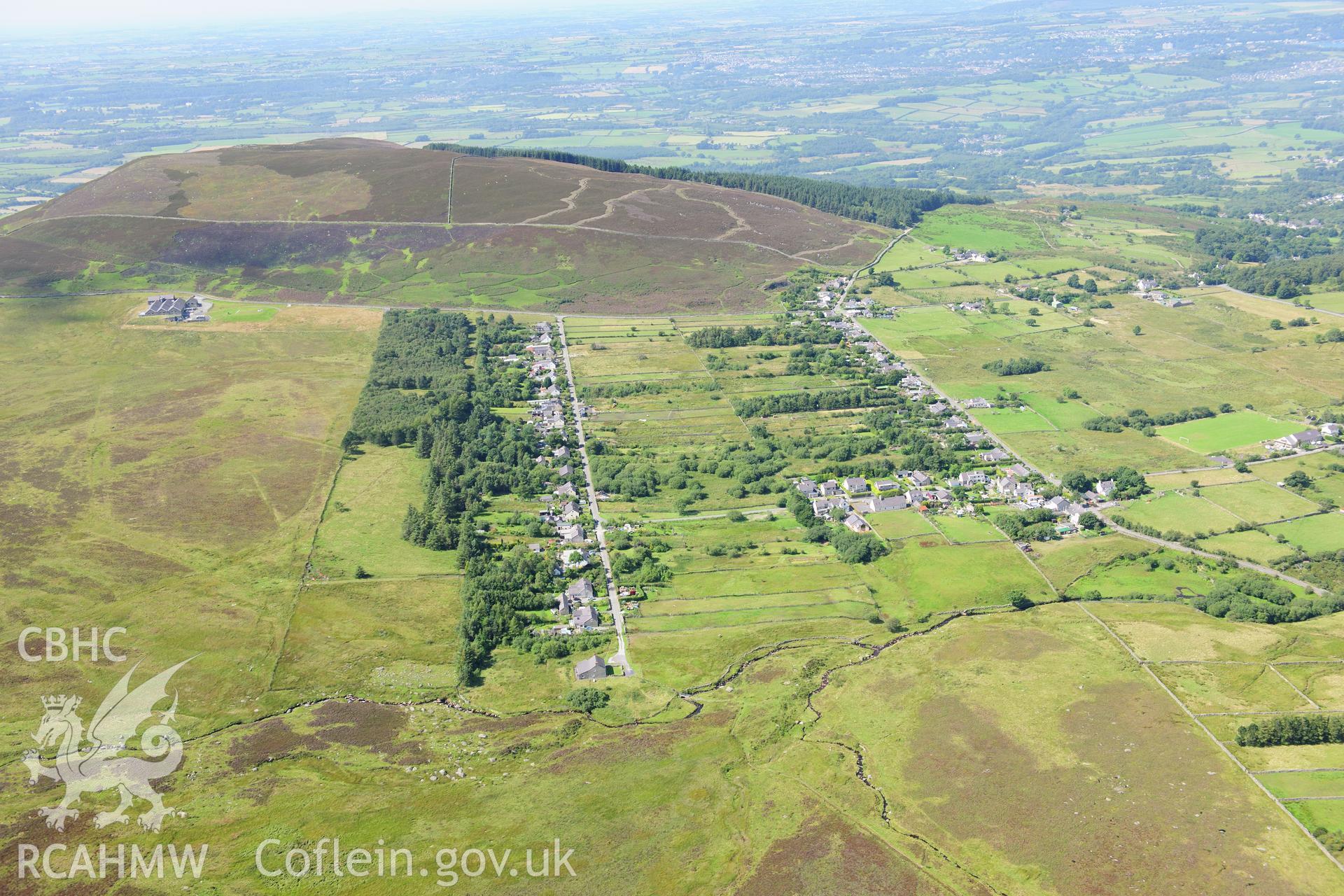 RCAHMW colour oblique photograph of industrial housing, Tan-y-Bwlch, viewed from the south-east. Taken by Toby Driver on 10/08/2012.