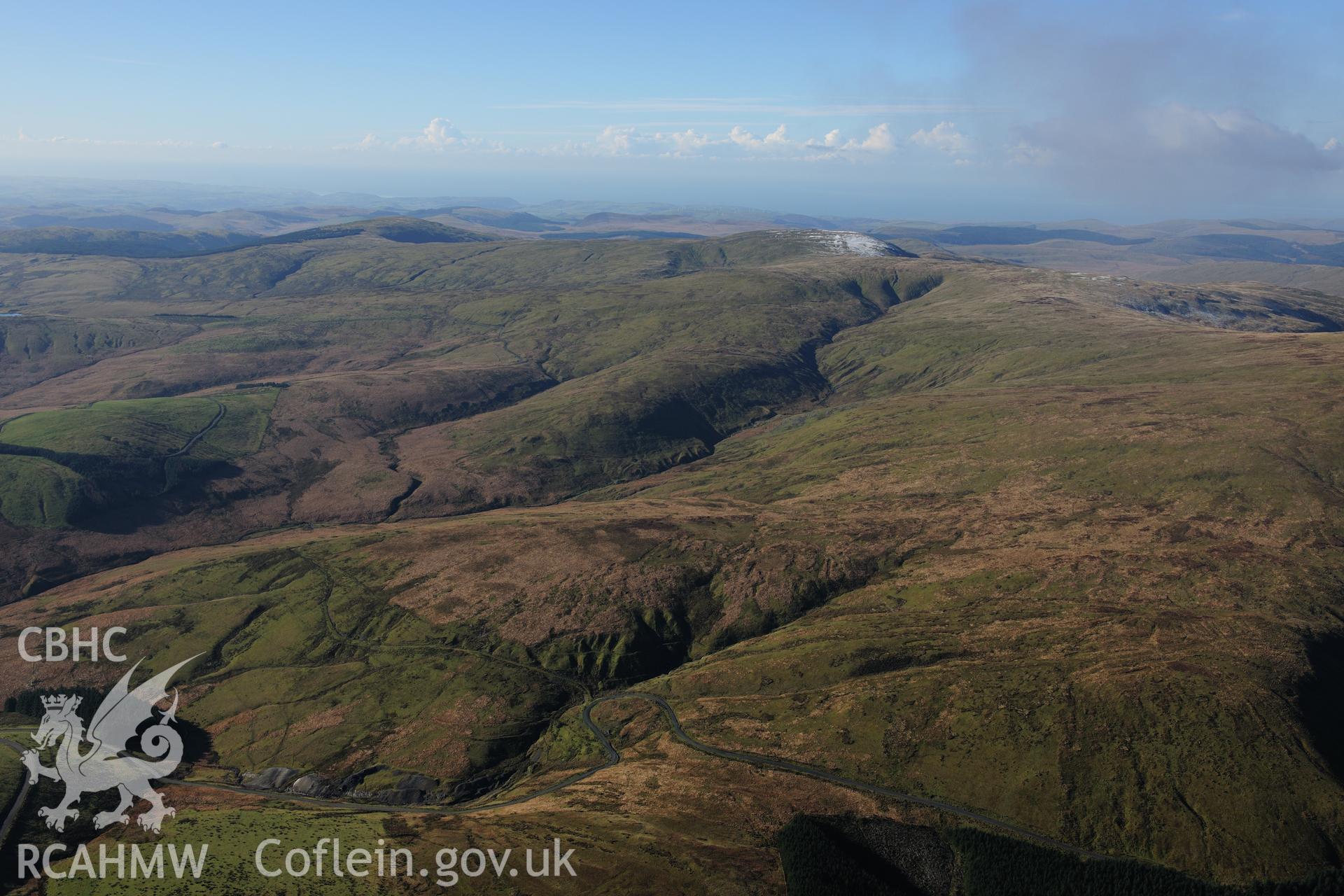 RCAHMW colour oblique photograph of Nant Iago lead mine, view from east. Taken by Toby Driver on 05/11/2012.