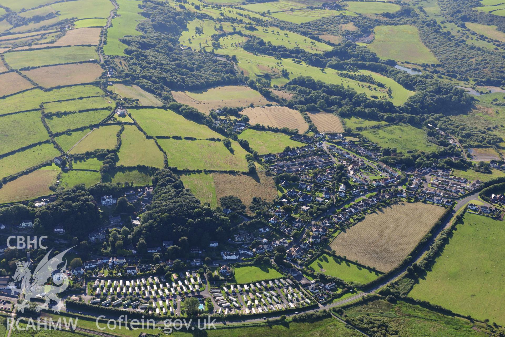 RCAHMW colour oblique photograph of Penally village. Taken by Toby Driver on 24/07/2012.
