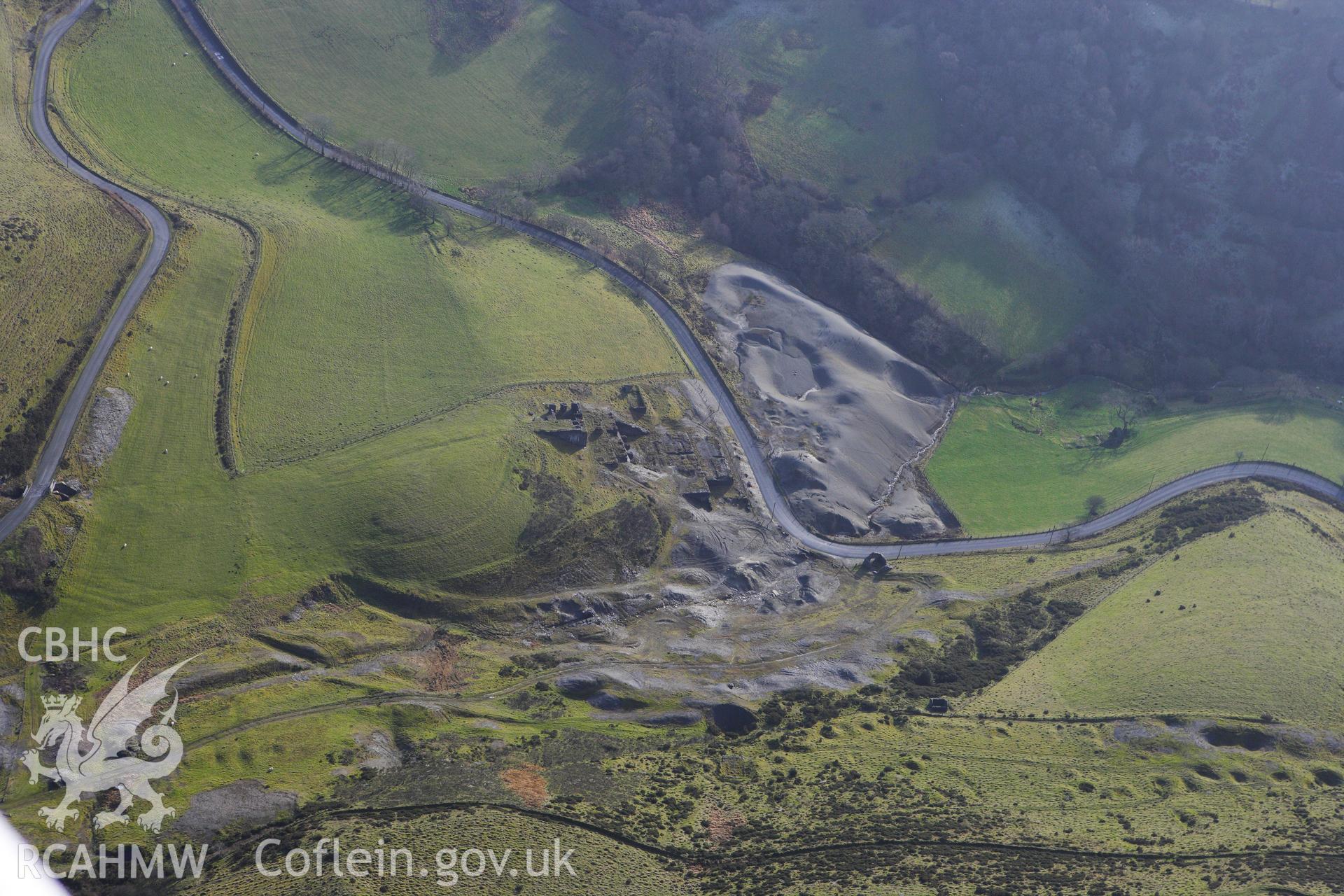 RCAHMW colour oblique photograph of Frongoch Lead Mines. Taken by Toby Driver on 07/02/2012.