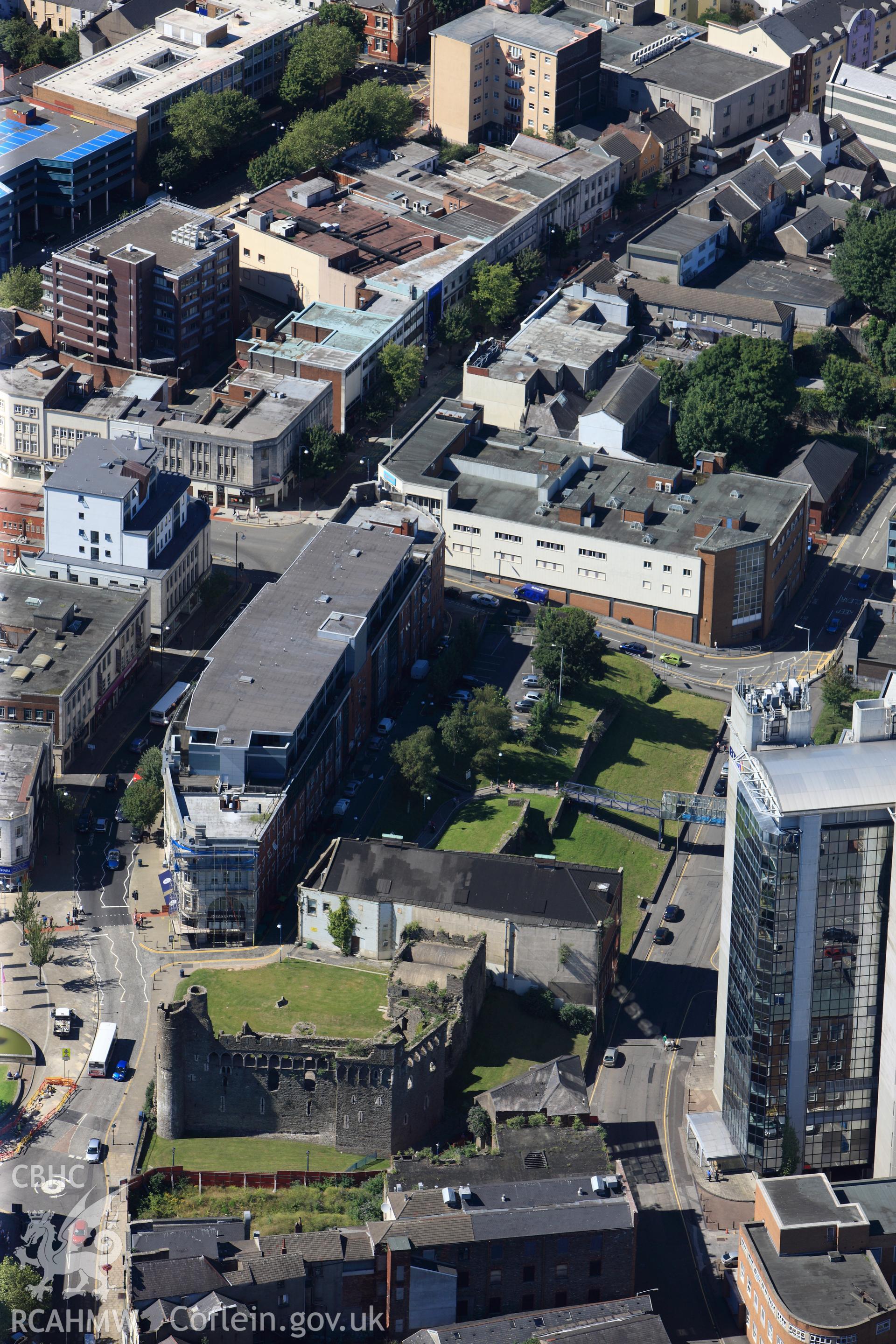 RCAHMW colour oblique photograph of Swansea Castle, Swansea. Taken by Toby Driver on 24/07/2012.