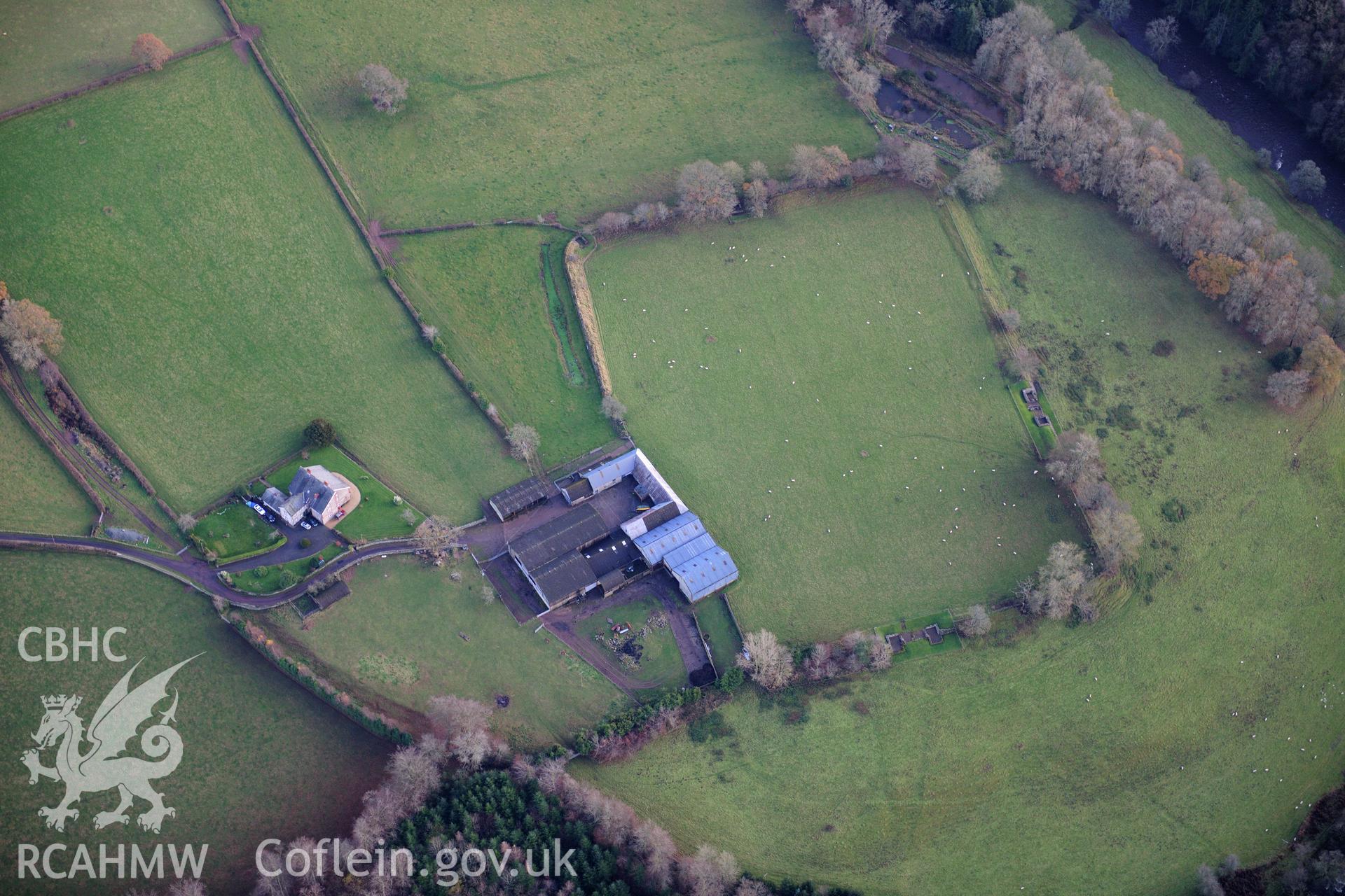 RCAHMW colour oblique photograph of Brecon Gaer Roman fort. Taken by Toby Driver on 23/11/2012.