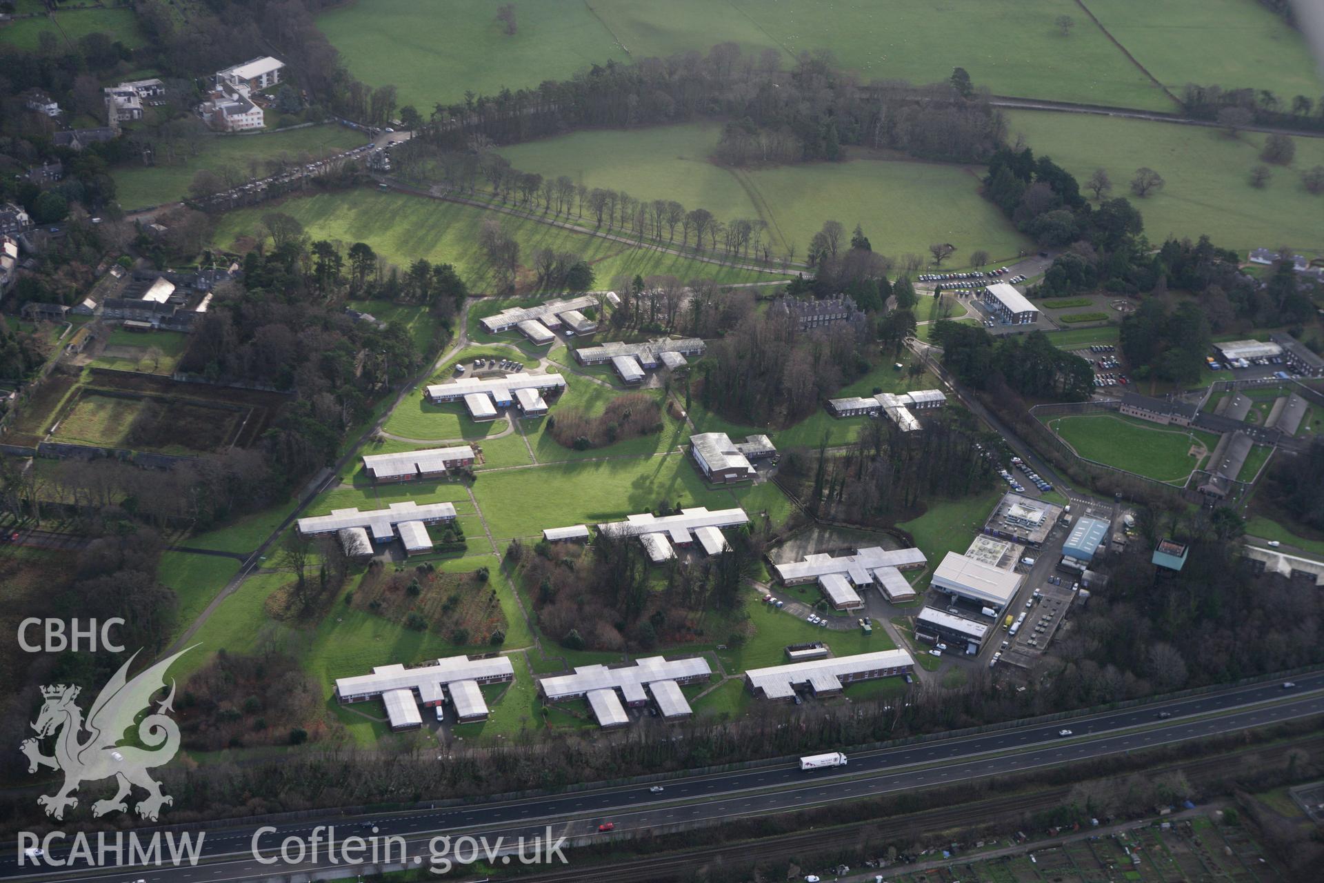 RCAHMW colour oblique photograph of Bryn-y-Neuadd garden, site of. Taken by Toby Driver on 13/01/2012.