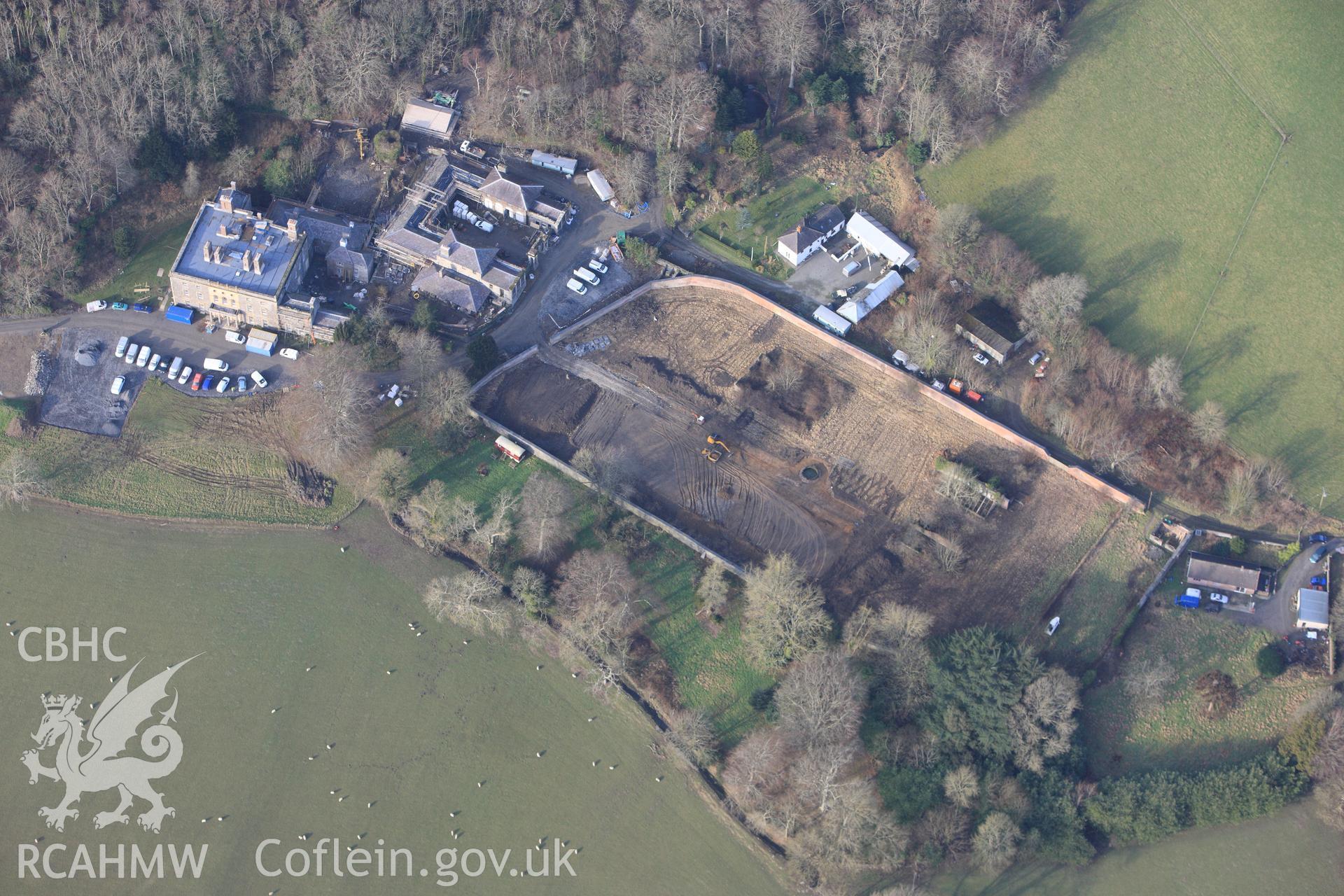 RCAHMW colour oblique photograph of Nanteos Mansion. Taken by Toby Driver on 07/02/2012.