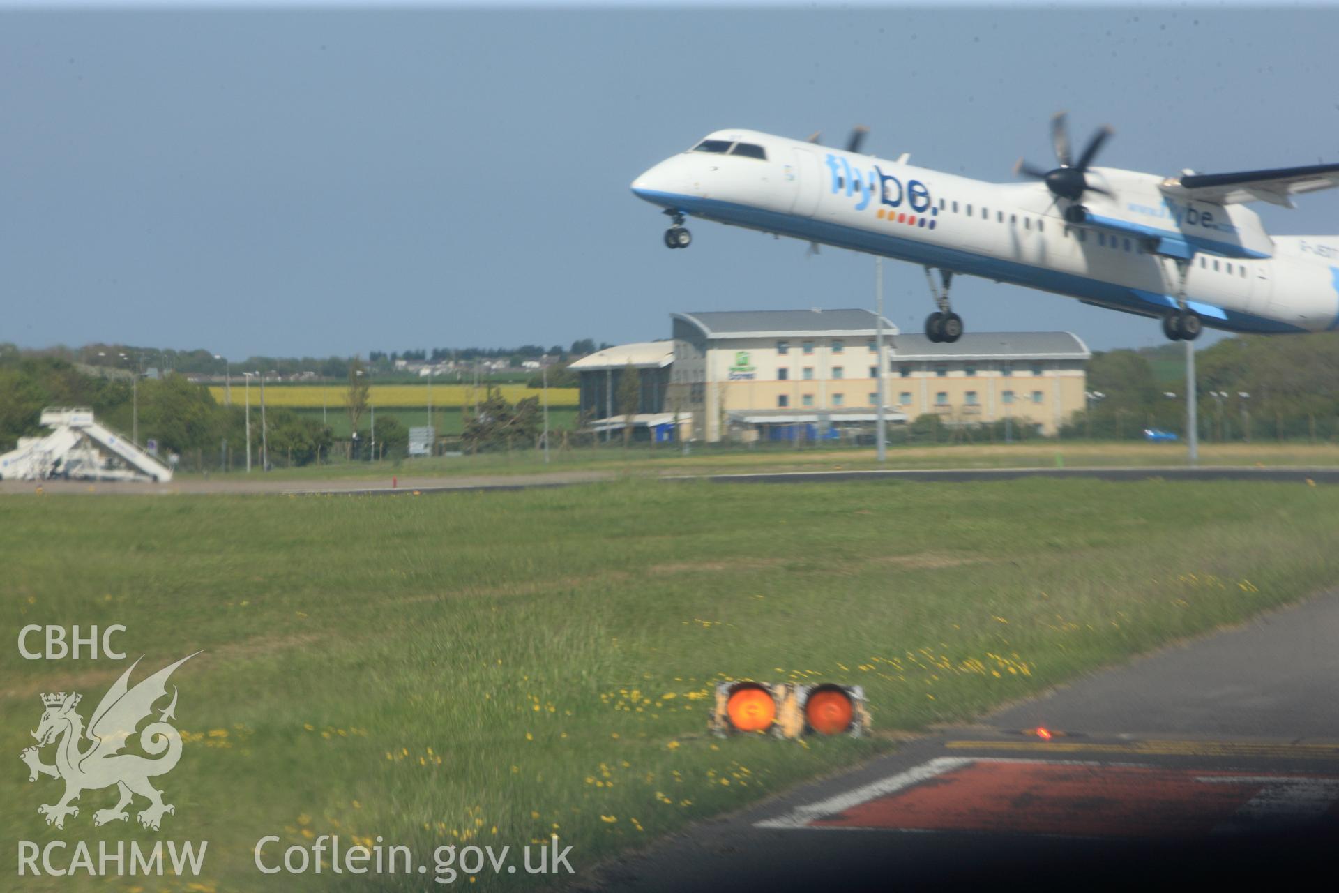 RCAHMW colour oblique photograph of Cardiff International Airport. Taken by Toby Driver on 22/05/2012.