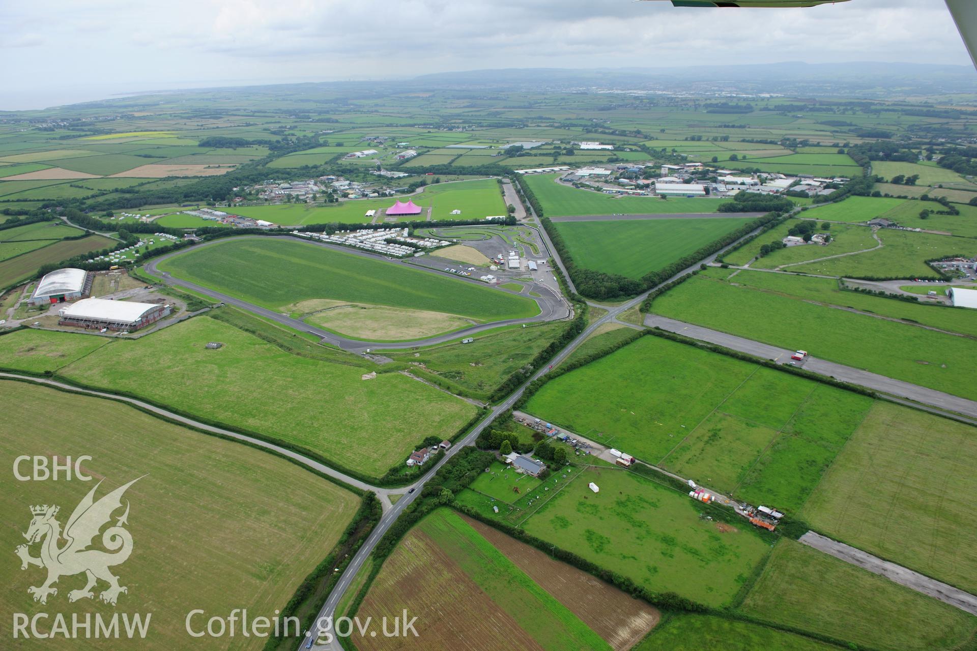 RCAHMW colour oblique photograph of Llandow Airfield. Taken by Toby Driver on 05/07/2012.