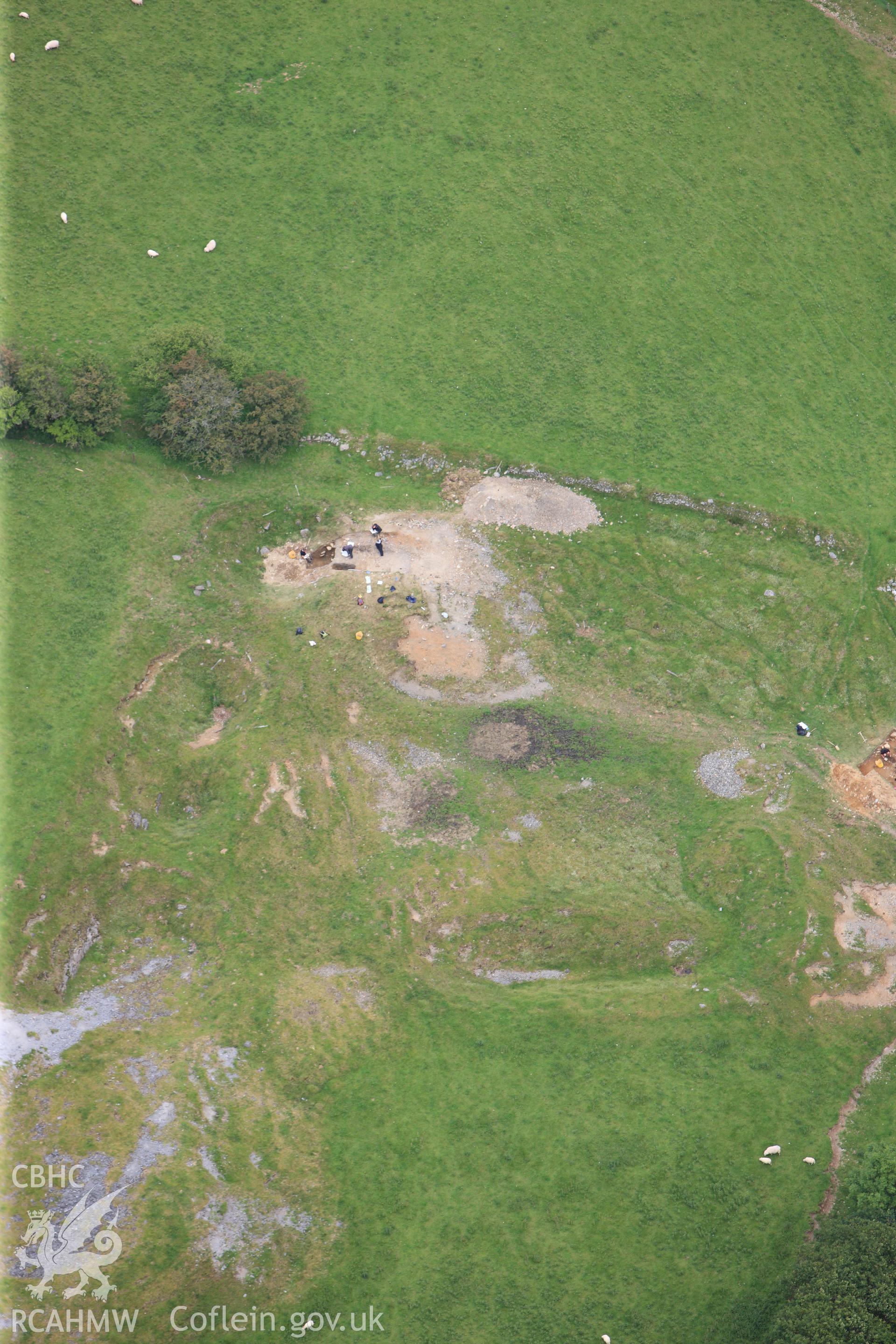 RCAHMW colour oblique photograph of Florida Mine, excavations in progress. Taken by Toby Driver on 19/06/2012.