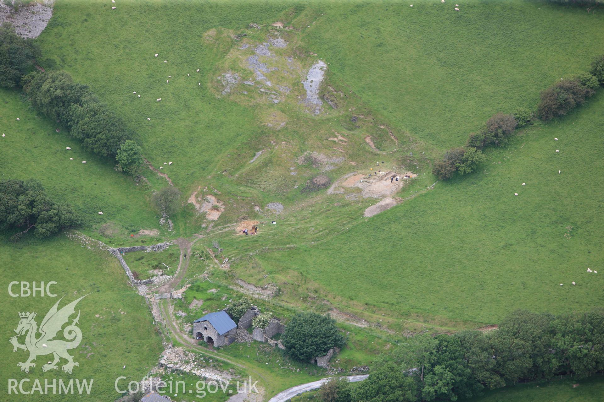 RCAHMW colour oblique photograph of Florida Mine, excavations in progress. Taken by Toby Driver on 19/06/2012.