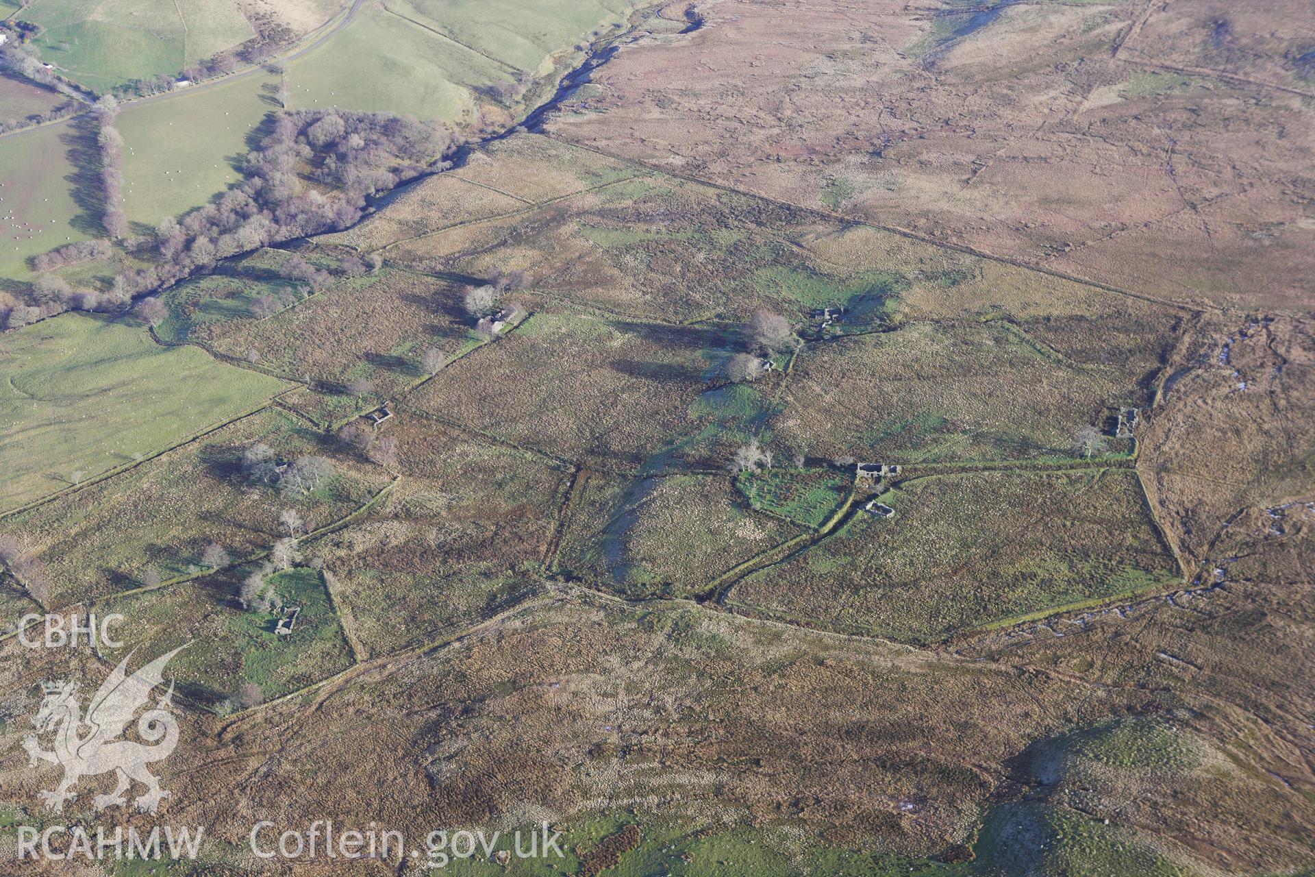 RCAHMW colour oblique photograph of Bryngwyn Bach view from East. Taken by Toby Driver on 07/02/2012.